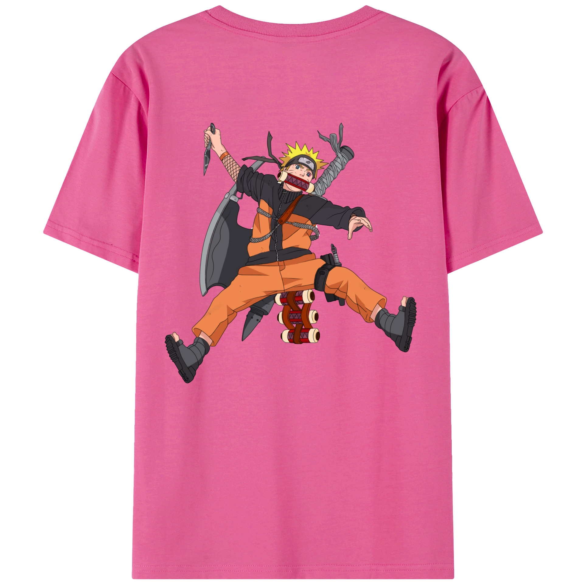 （画像用） NARUTO -ナルト- うずまき ナルト Uzumaki Naruto レディース半袖Tシャツ(バックプリント)