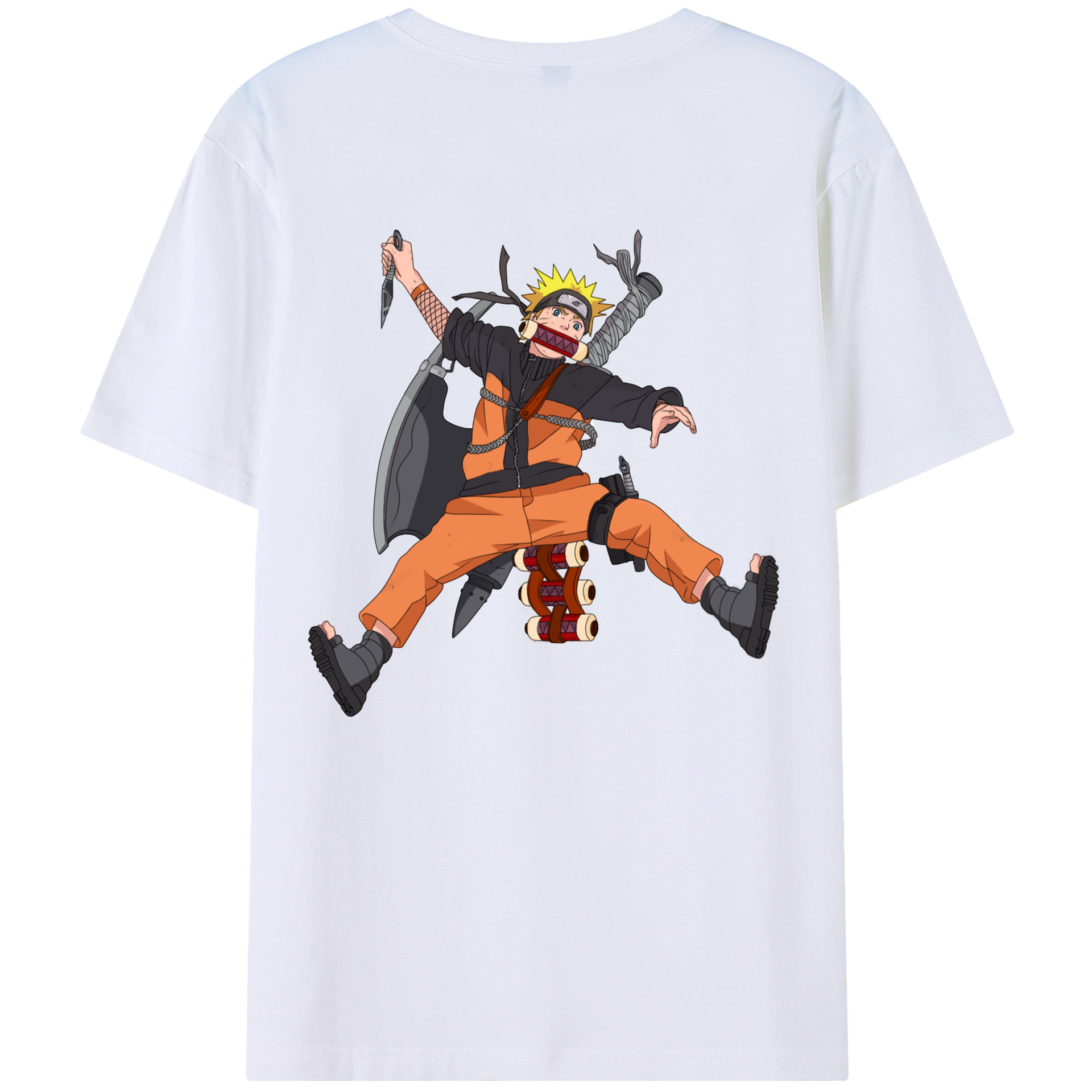 （画像用） NARUTO -ナルト- うずまき ナルト Uzumaki Naruto レディース半袖Tシャツ(バックプリント)