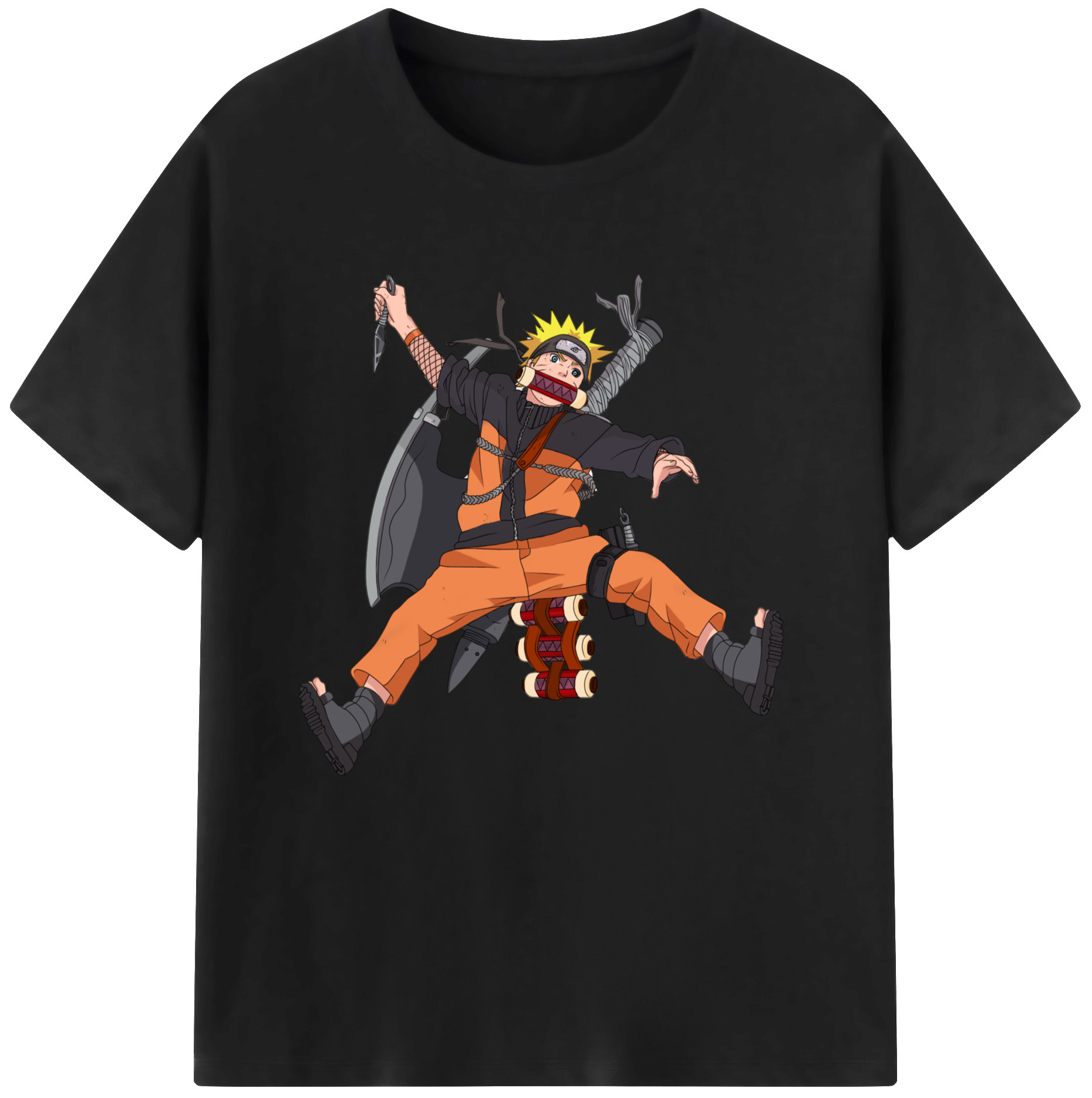 （画像用） NARUTO -ナルト- うずまき ナルト Uzumaki Naruto レディースカジュアルプリントTシャツ（綿100％）