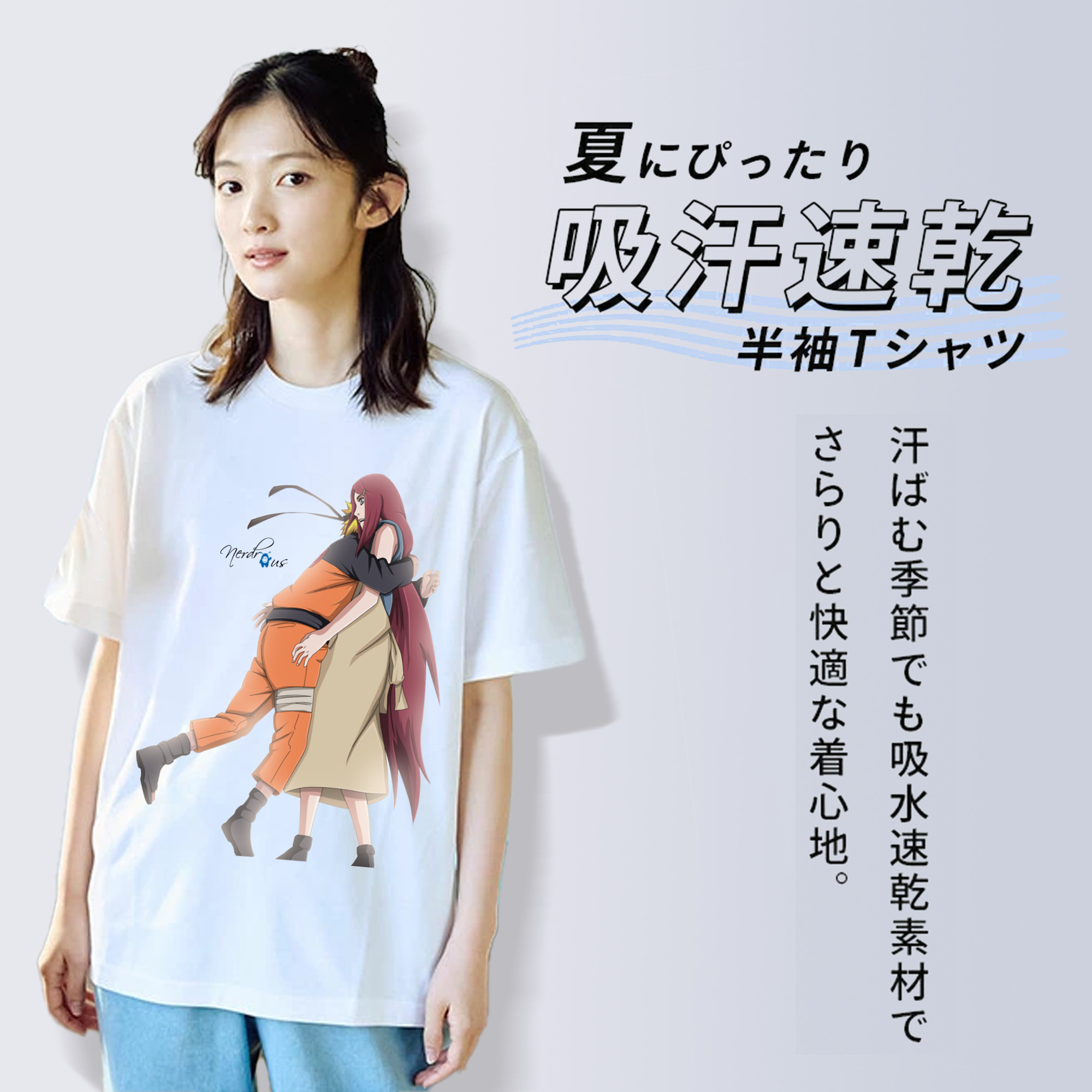 NARUTO -ナルト- うずまき ナルト Uzumaki Naruto レディースカジュアルプリントTシャツ（綿100％）