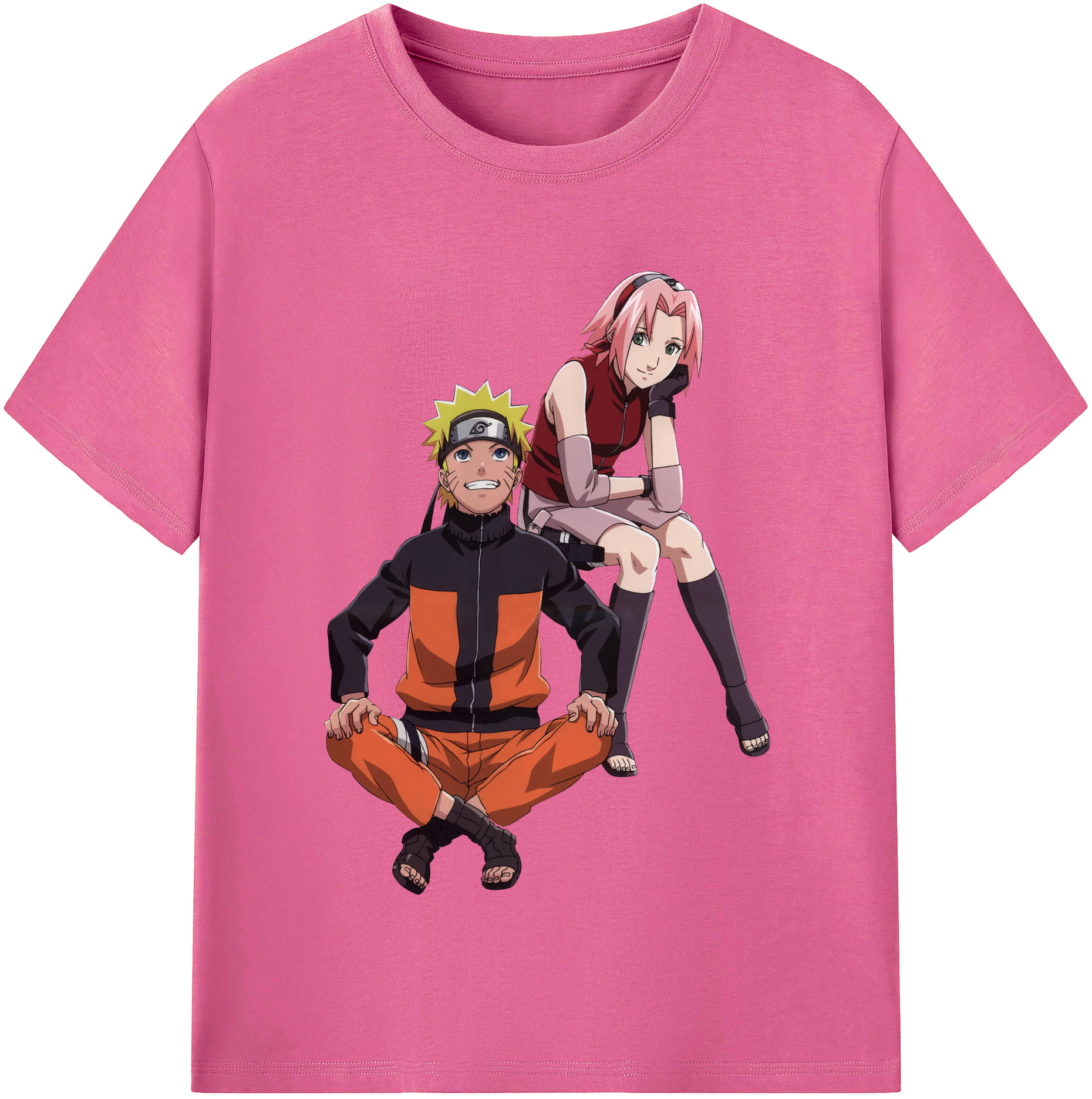 （画像用） NARUTO -ナルト- うずまき ナルト Uzumaki Naruto レディースカジュアルプリントTシャツ（綿100％）