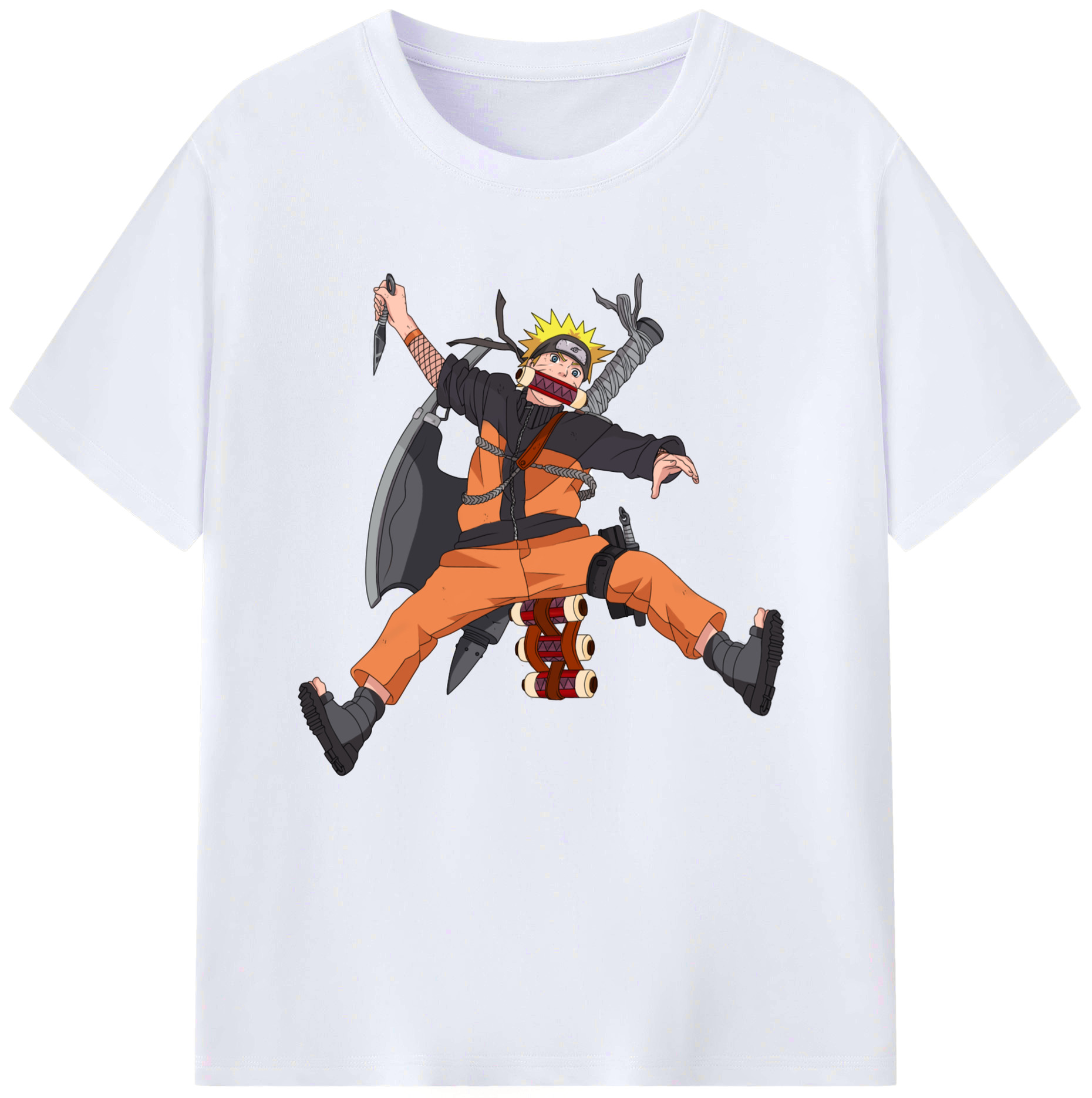 （画像用） NARUTO -ナルト- うずまき ナルト Uzumaki Naruto レディースカジュアルプリントTシャツ（綿100％）