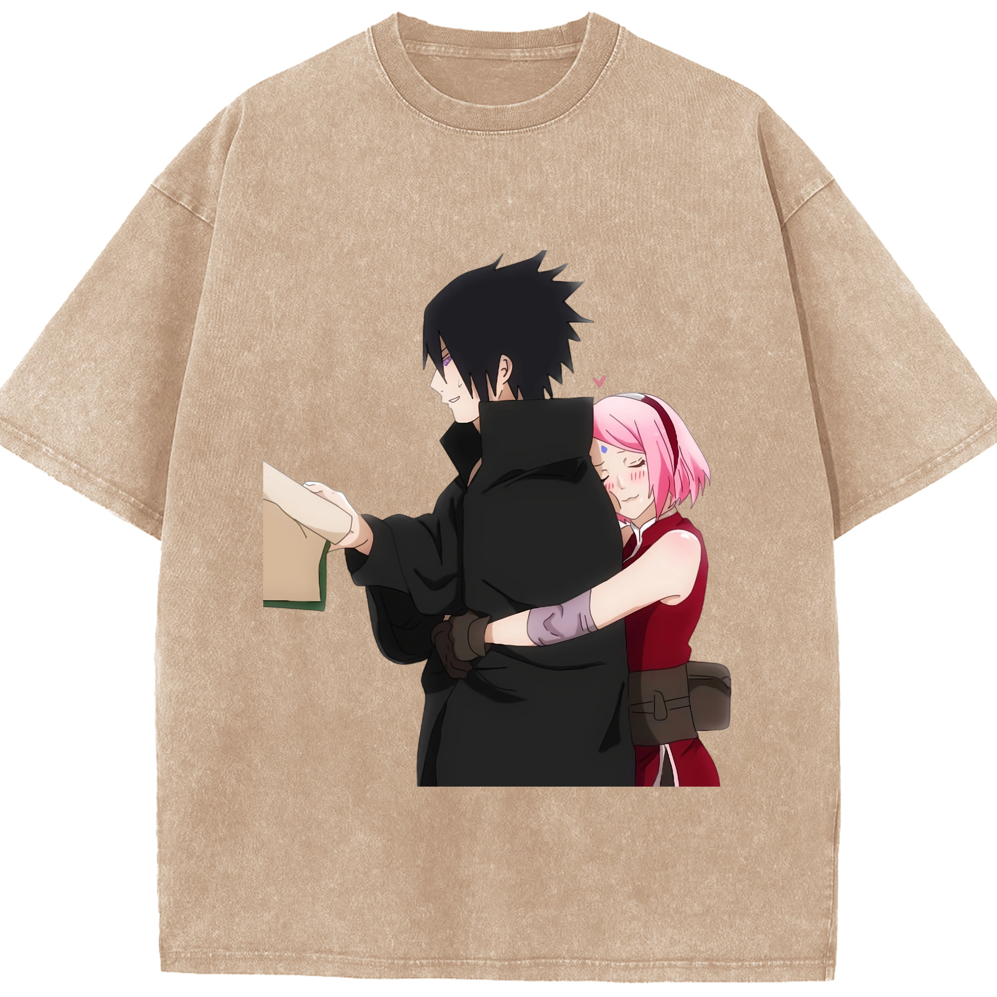 （画像用） NARUTO -ナルト- うちは サスケ Uchiha Sasuke 綿100% ヴィンテージ風 半袖Tシャツ（フロントプリント）