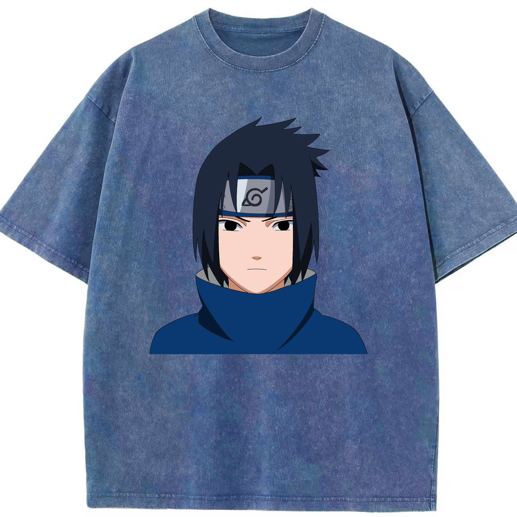 （画像用） NARUTO -ナルト- うちは サスケ Uchiha Sasuke 綿100% ヴィンテージ風 半袖Tシャツ（フロントプリント）