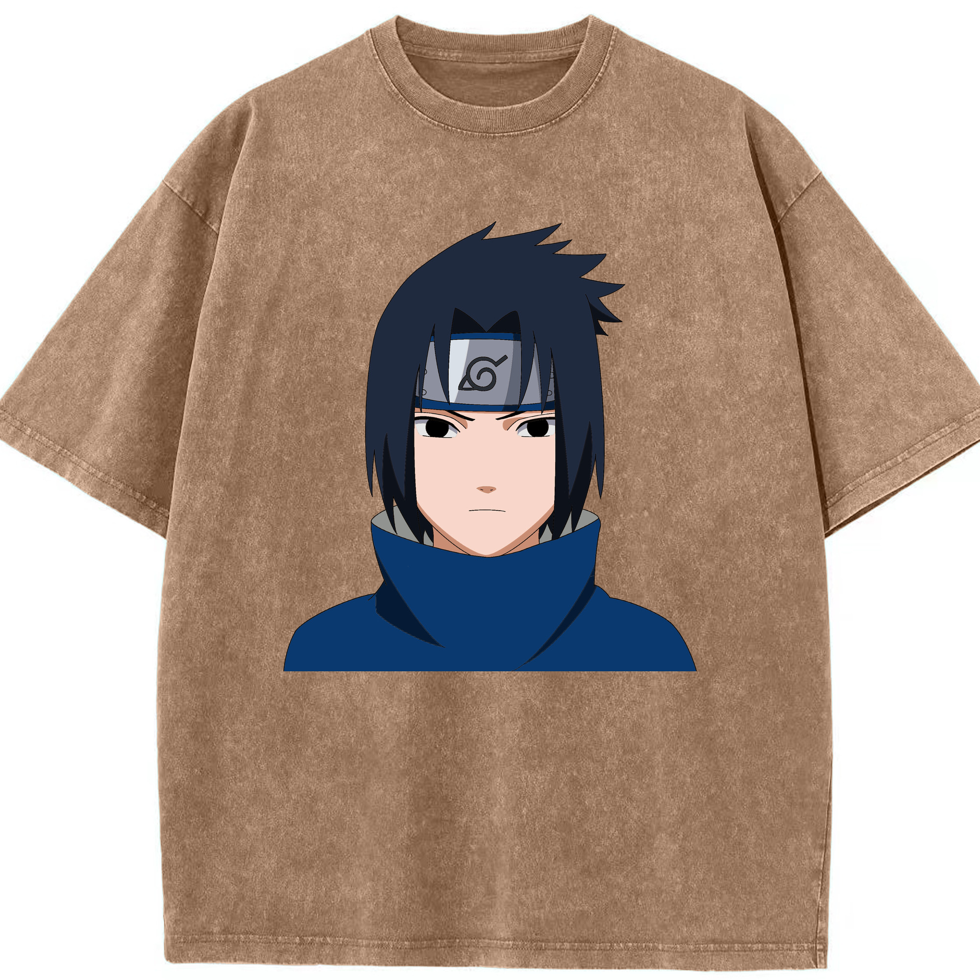 （画像用） NARUTO -ナルト- うちは サスケ Uchiha Sasuke 綿100% ヴィンテージ風 半袖Tシャツ（フロントプリント）