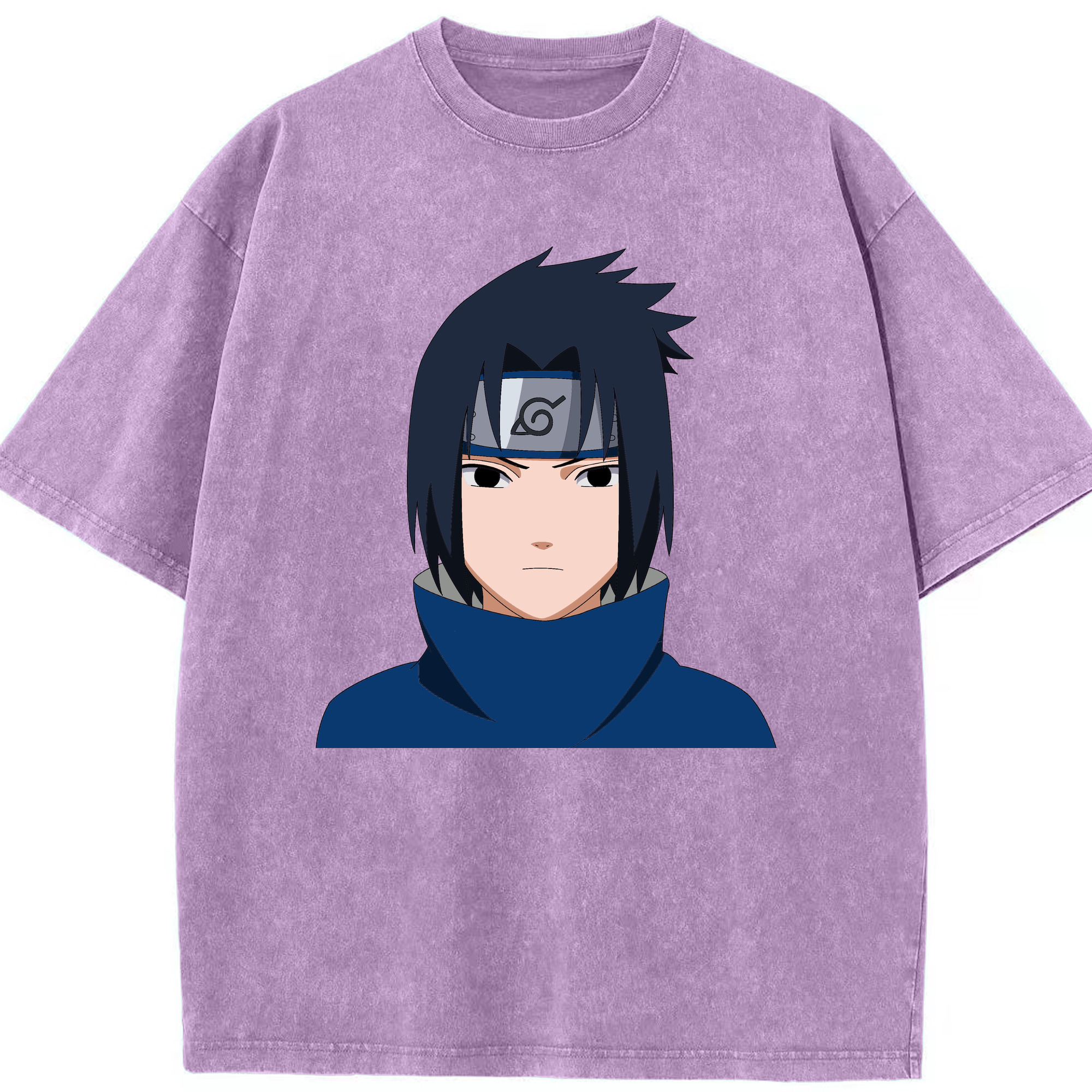 （画像用） NARUTO -ナルト- うちは サスケ Uchiha Sasuke 綿100% ヴィンテージ風 半袖Tシャツ（フロントプリント）