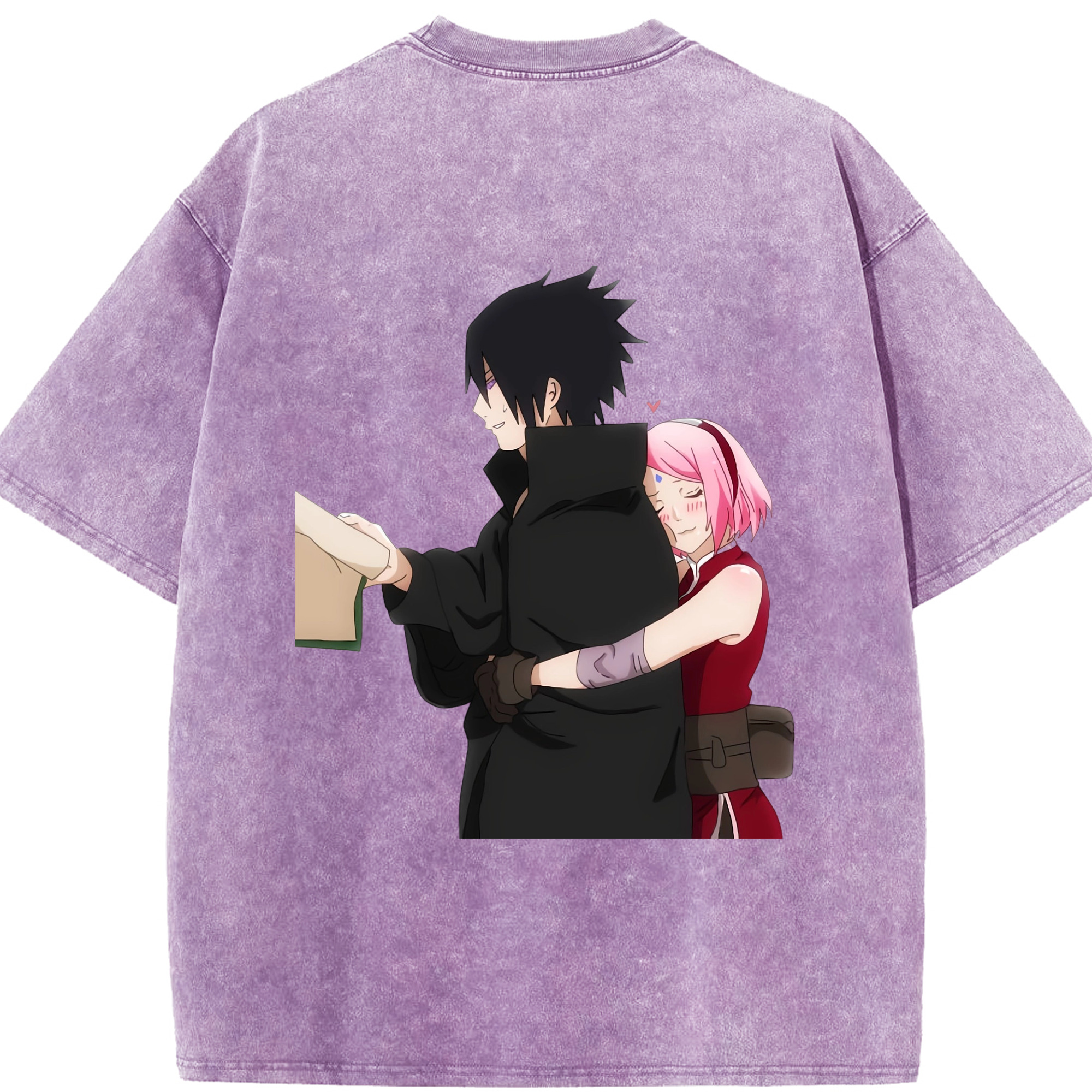 （画像用） NARUTO -ナルト- うちは サスケ Uchiha Sasuke 綿100% ヴィンテージ風 半袖Tシャツ（背面プリント）