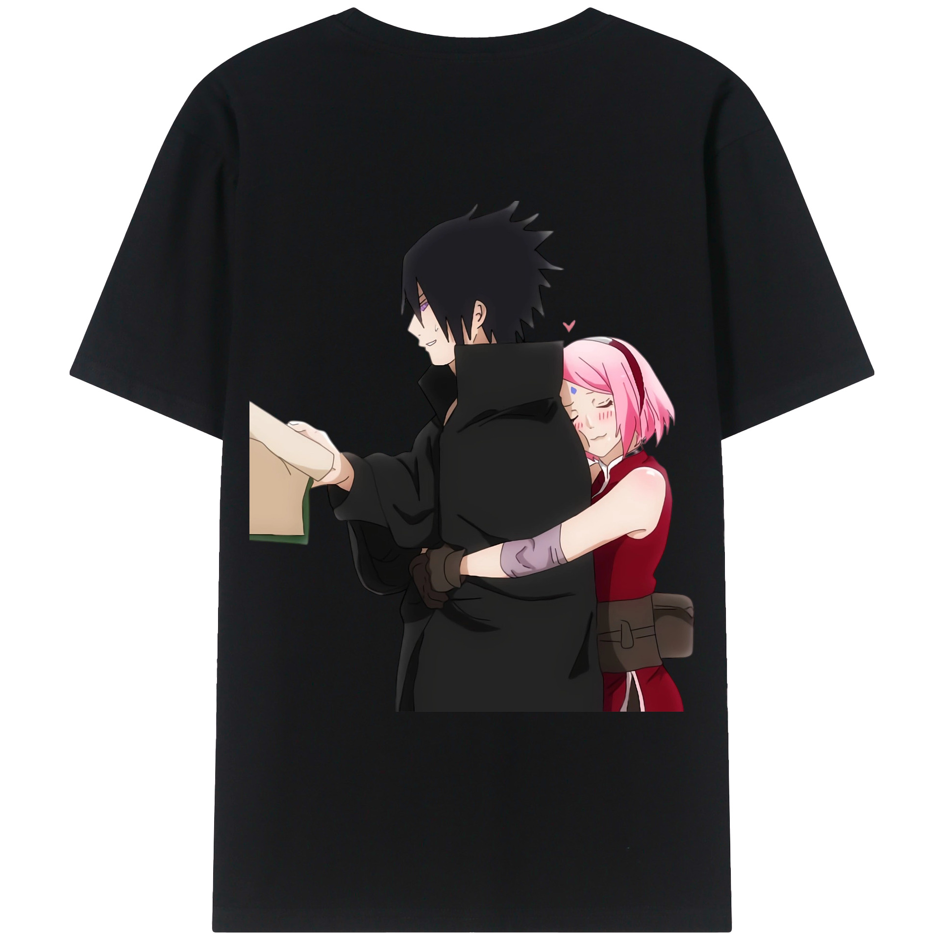 （画像用） NARUTO -ナルト- うちは サスケ Uchiha Sasuke 綿100％ メンズ半袖Tシャツ（バックプリント） 通気性