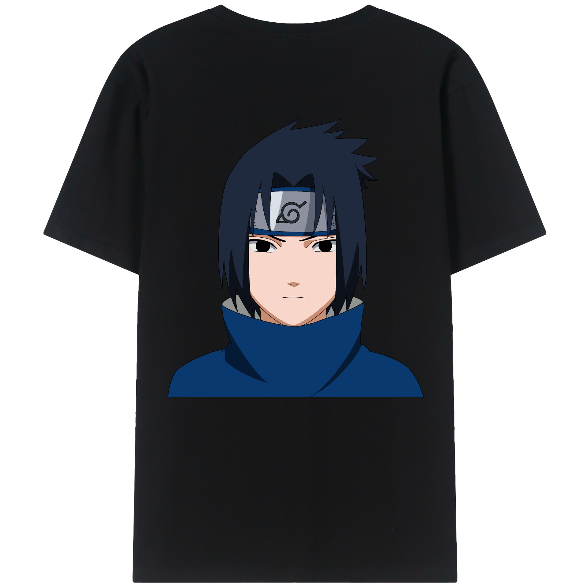 （画像用） NARUTO -ナルト- うちは サスケ Uchiha Sasuke 綿100％ メンズ半袖Tシャツ（バックプリント） 通気性