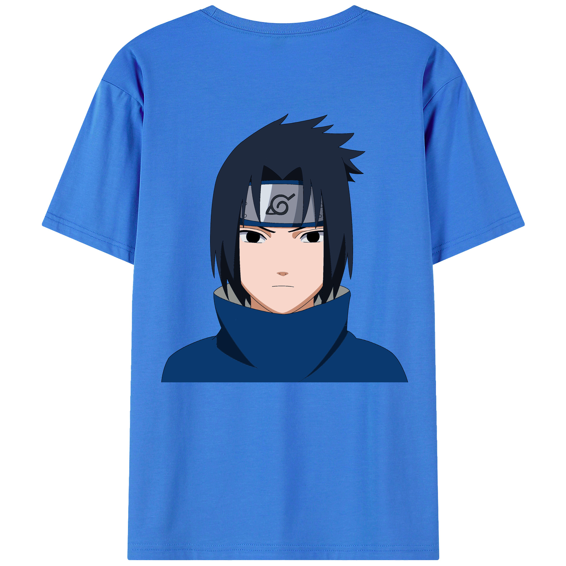 （画像用） NARUTO -ナルト- うちは サスケ Uchiha Sasuke 綿100％ メンズ半袖Tシャツ（バックプリント） 通気性