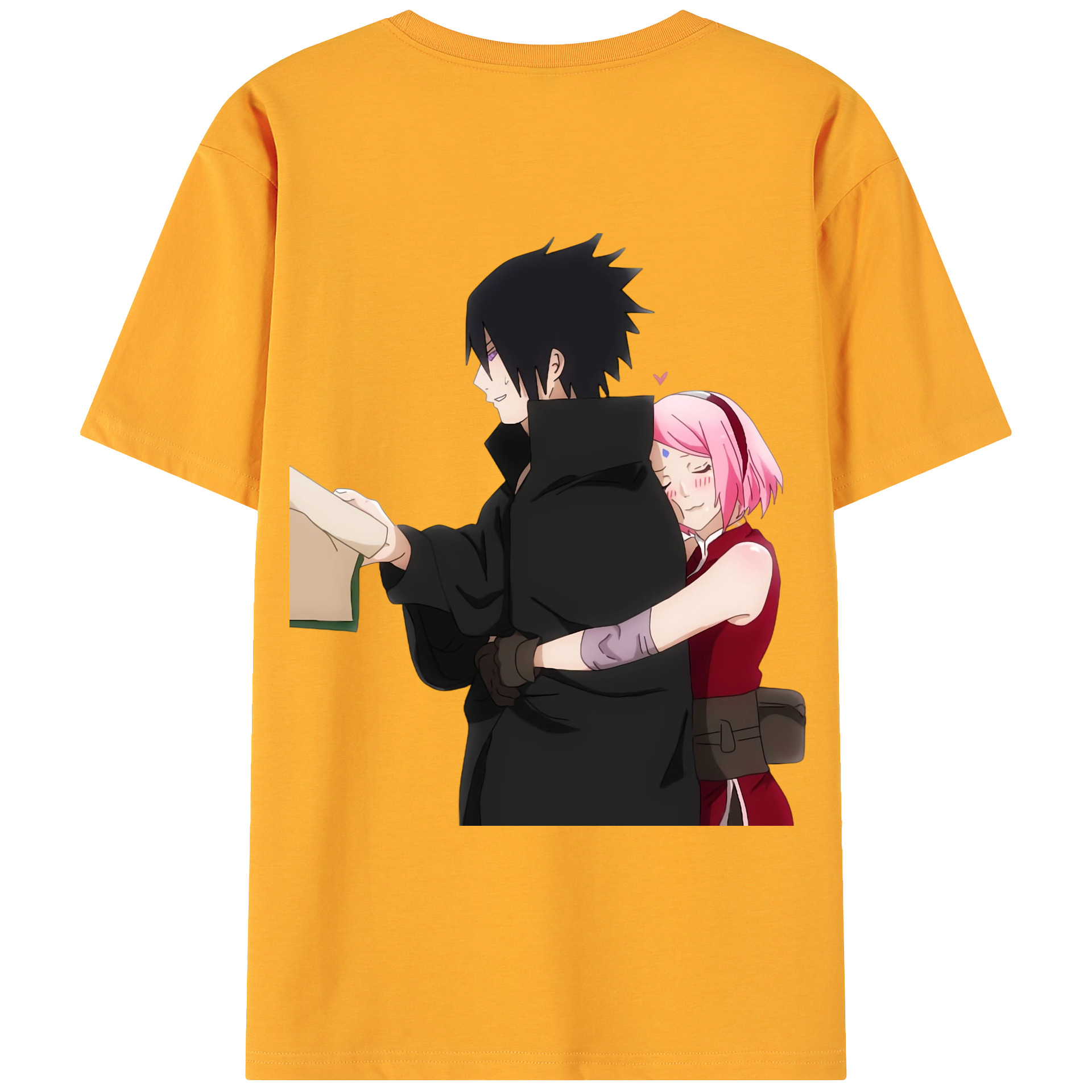（画像用） NARUTO -ナルト- うちは サスケ Uchiha Sasuke 綿100％ メンズ半袖Tシャツ（バックプリント） 通気性