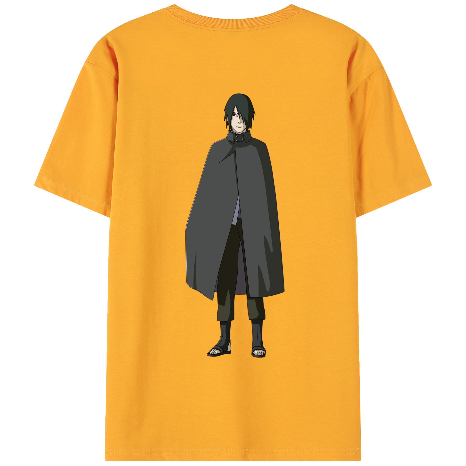 （画像用） NARUTO -ナルト- うちは サスケ Uchiha Sasuke 綿100％ メンズ半袖Tシャツ（バックプリント） 通気性