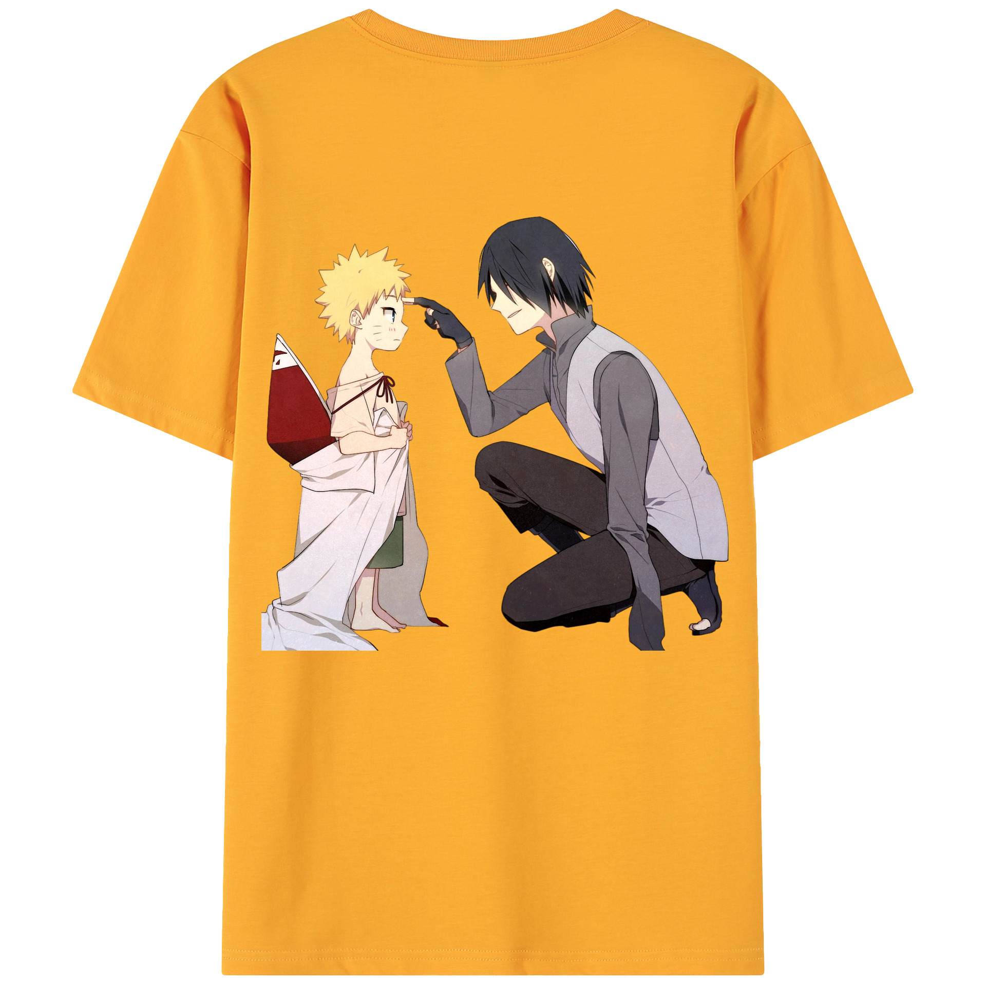 （画像用） NARUTO -ナルト- うちは サスケ Uchiha Sasuke 綿100％ メンズ半袖Tシャツ（バックプリント） 通気性