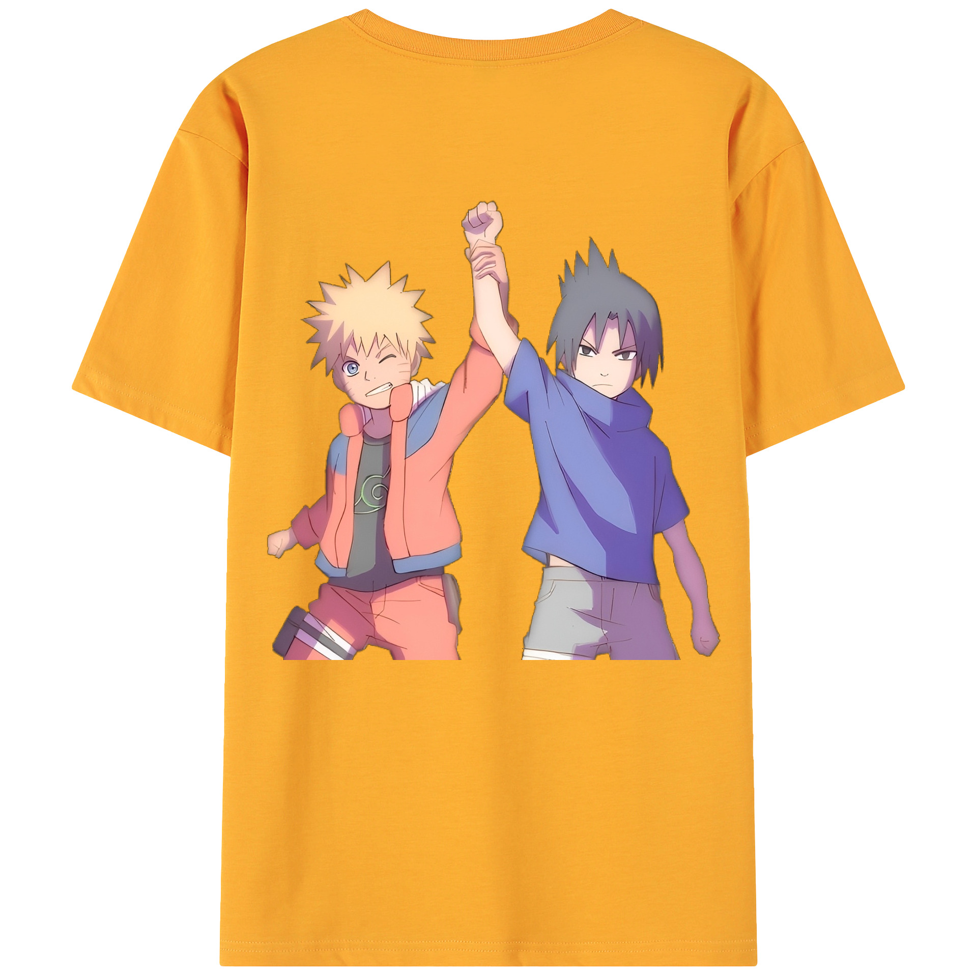（画像用） NARUTO -ナルト- うちは サスケ Uchiha Sasuke 綿100％ メンズ半袖Tシャツ（バックプリント） 通気性