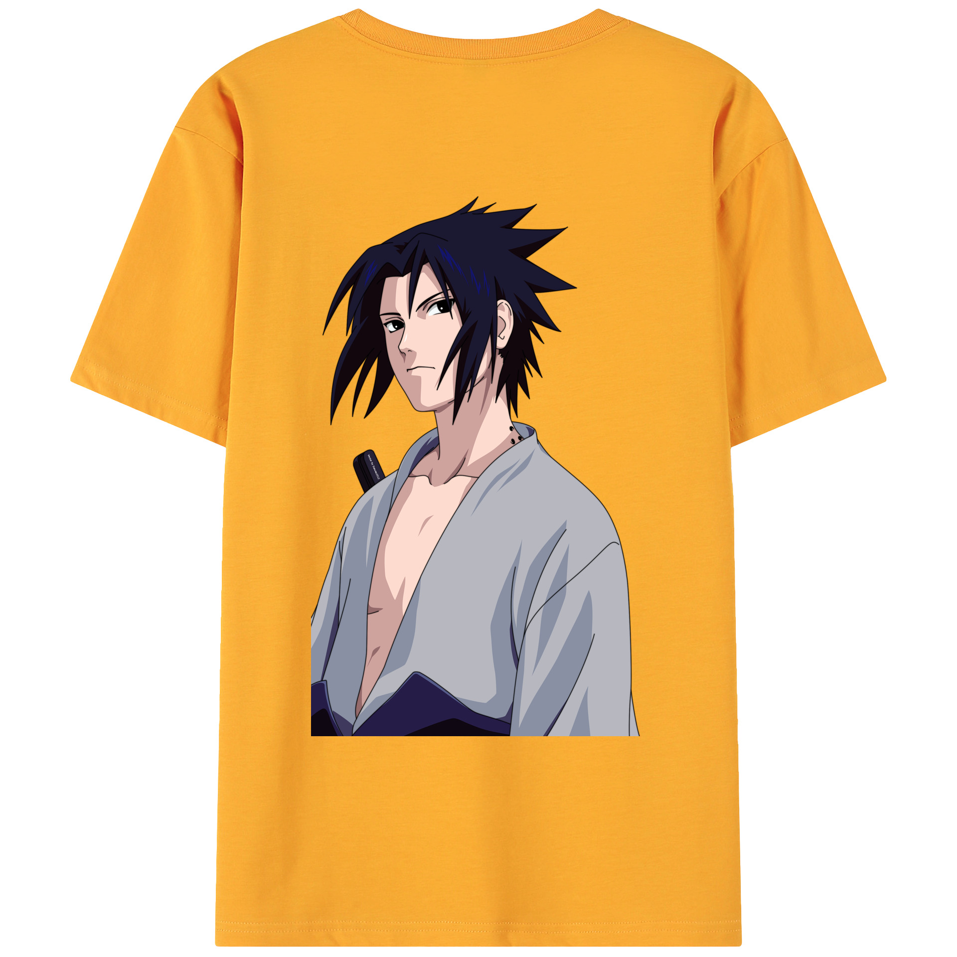 （画像用） NARUTO -ナルト- うちは サスケ Uchiha Sasuke 綿100％ メンズ半袖Tシャツ（バックプリント） 通気性