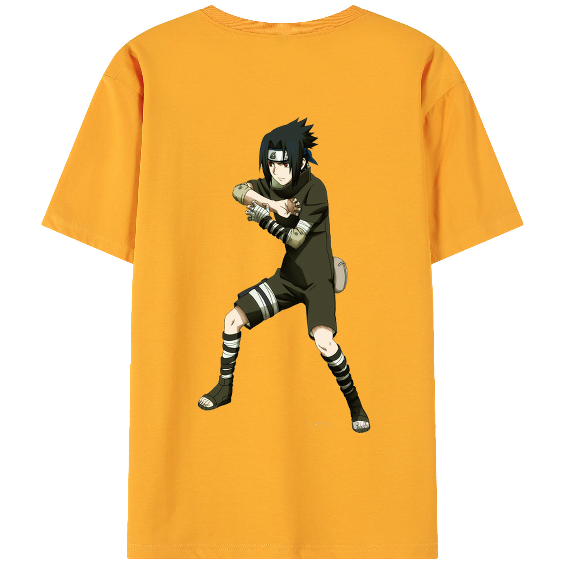 （画像用） NARUTO -ナルト- うちは サスケ Uchiha Sasuke 綿100％ メンズ半袖Tシャツ（バックプリント） 通気性