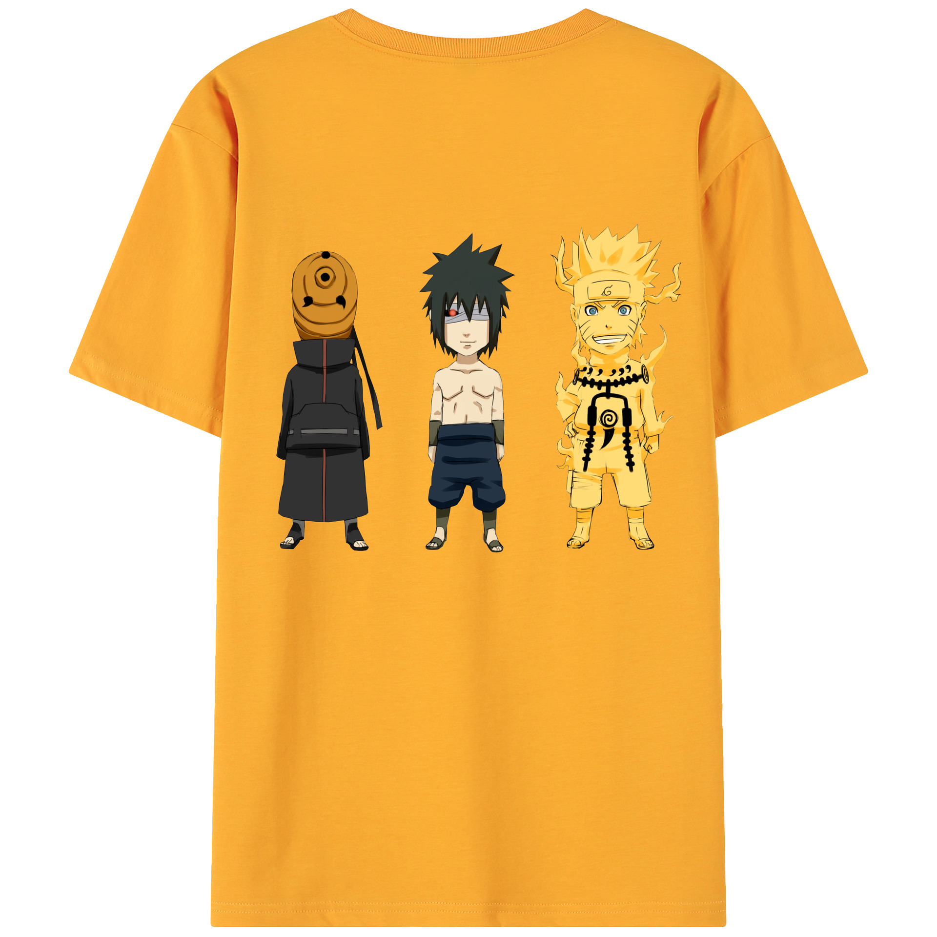 （画像用） NARUTO -ナルト- うちは サスケ Uchiha Sasuke 綿100％ メンズ半袖Tシャツ（バックプリント） 通気性