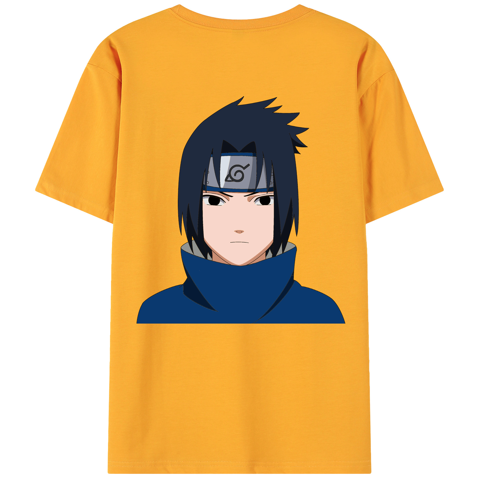 （画像用） NARUTO -ナルト- うちは サスケ Uchiha Sasuke 綿100％ メンズ半袖Tシャツ（バックプリント） 通気性