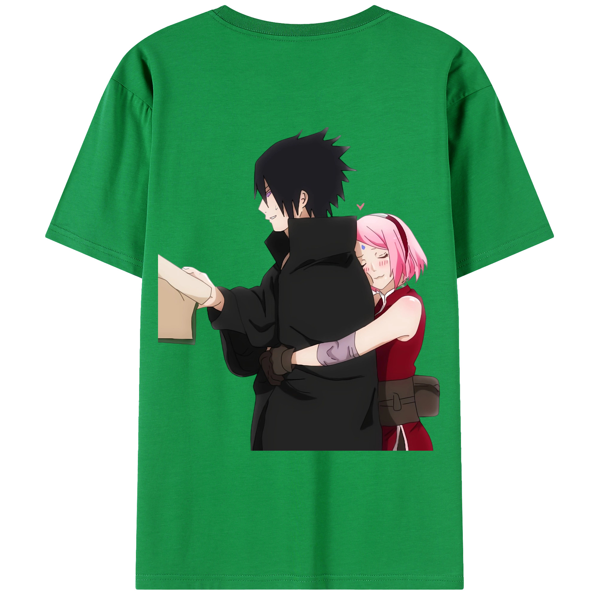 （画像用） NARUTO -ナルト- うちは サスケ Uchiha Sasuke 綿100％ メンズ半袖Tシャツ（バックプリント） 通気性