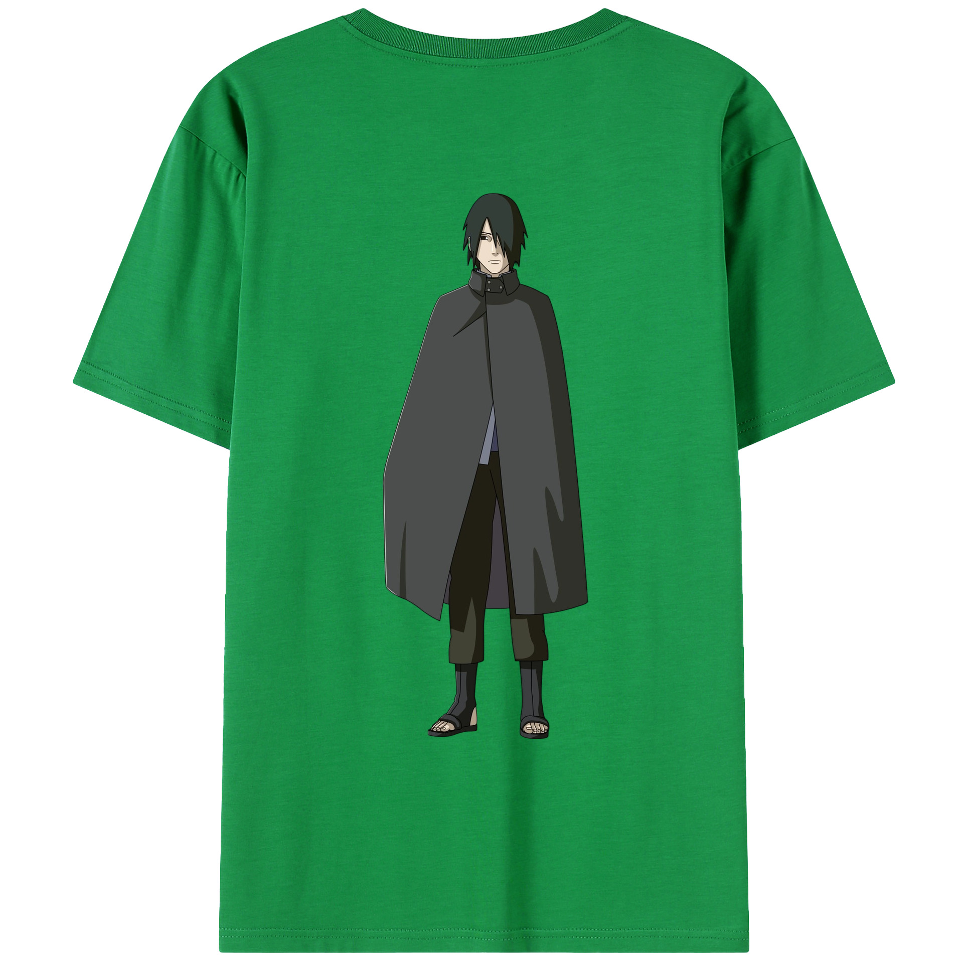 （画像用） NARUTO -ナルト- うちは サスケ Uchiha Sasuke 綿100％ メンズ半袖Tシャツ（バックプリント） 通気性