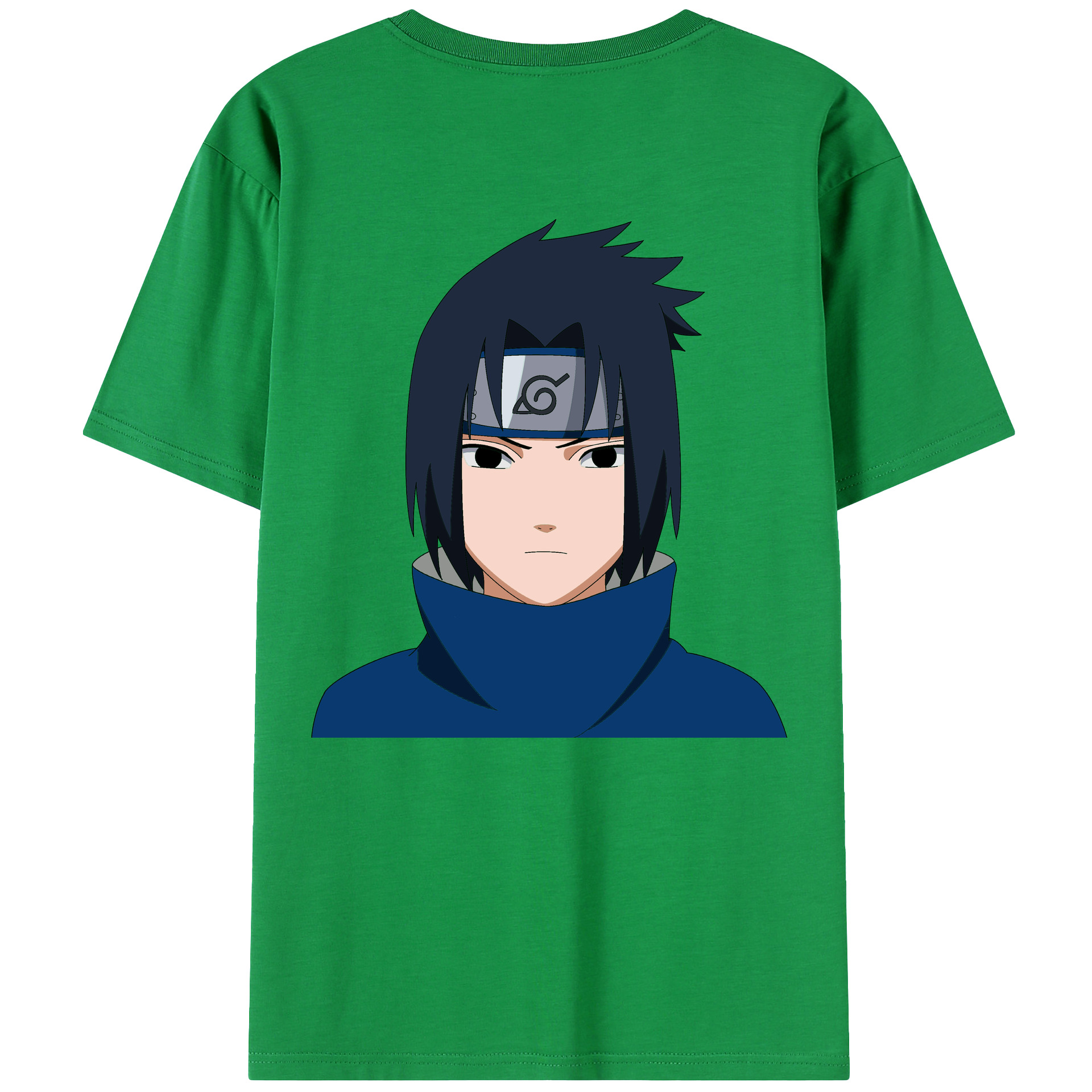 （画像用） NARUTO -ナルト- うちは サスケ Uchiha Sasuke 綿100％ メンズ半袖Tシャツ（バックプリント） 通気性