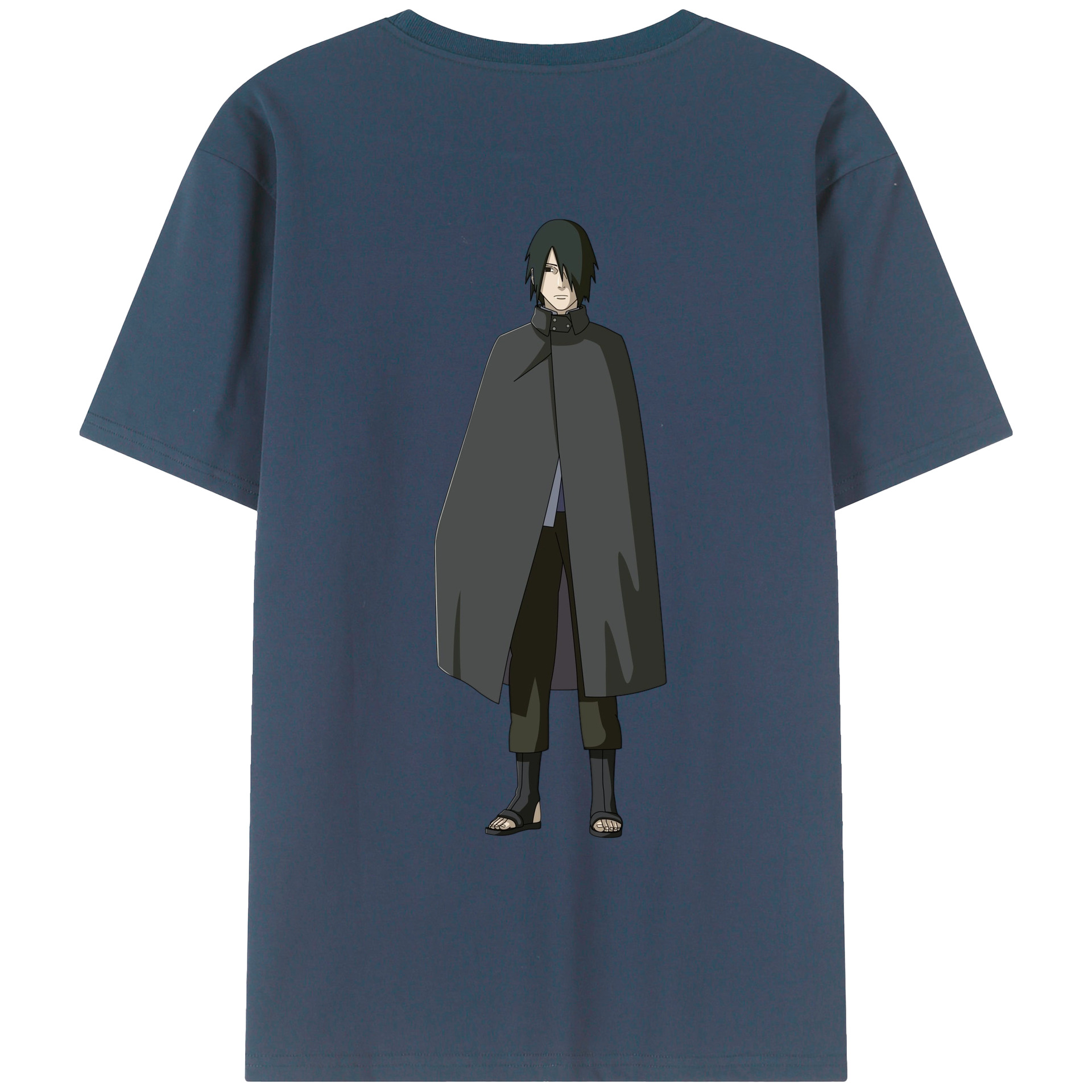 （画像用） NARUTO -ナルト- うちは サスケ Uchiha Sasuke 綿100％ メンズ半袖Tシャツ（バックプリント） 通気性