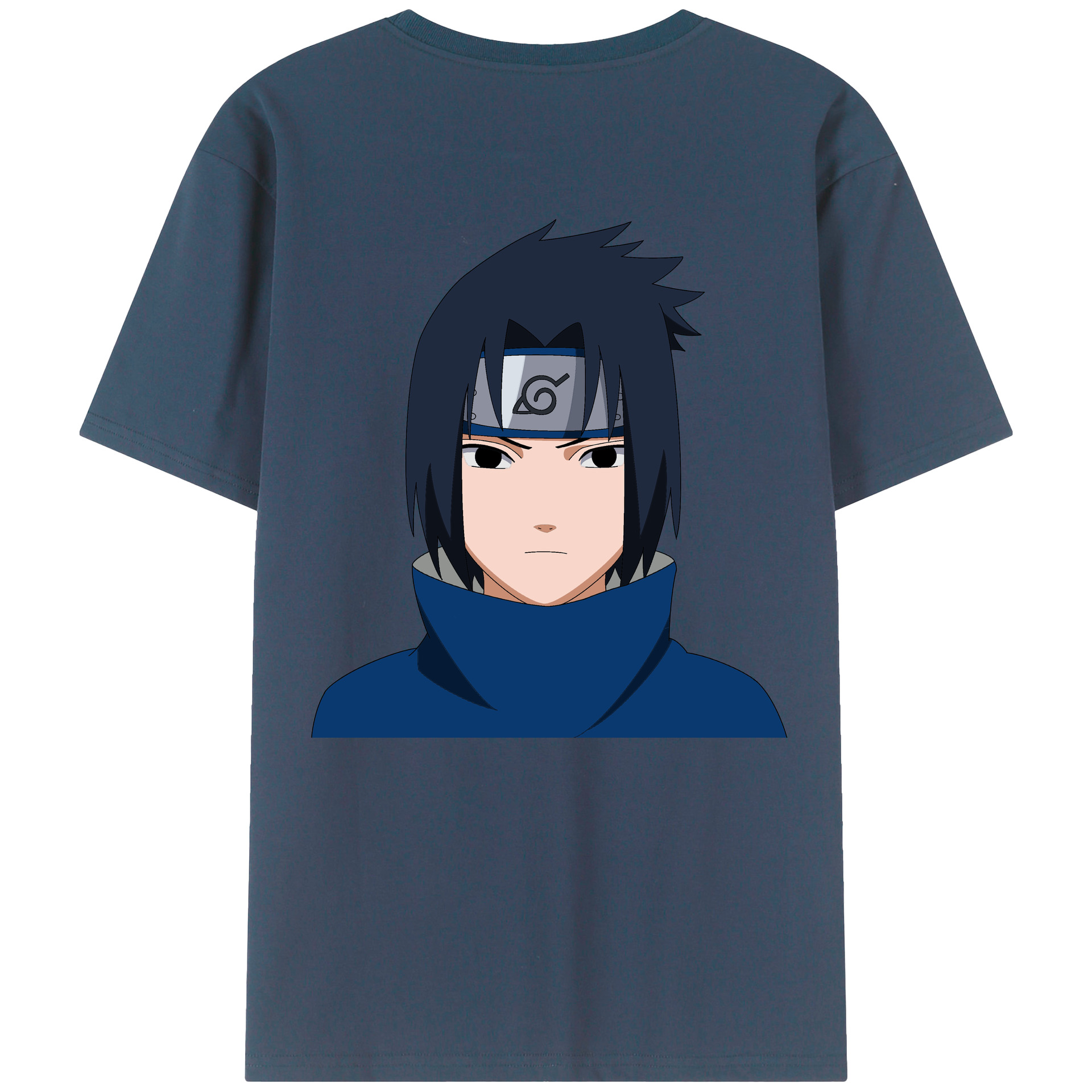 （画像用） NARUTO -ナルト- うちは サスケ Uchiha Sasuke 綿100％ メンズ半袖Tシャツ（バックプリント） 通気性