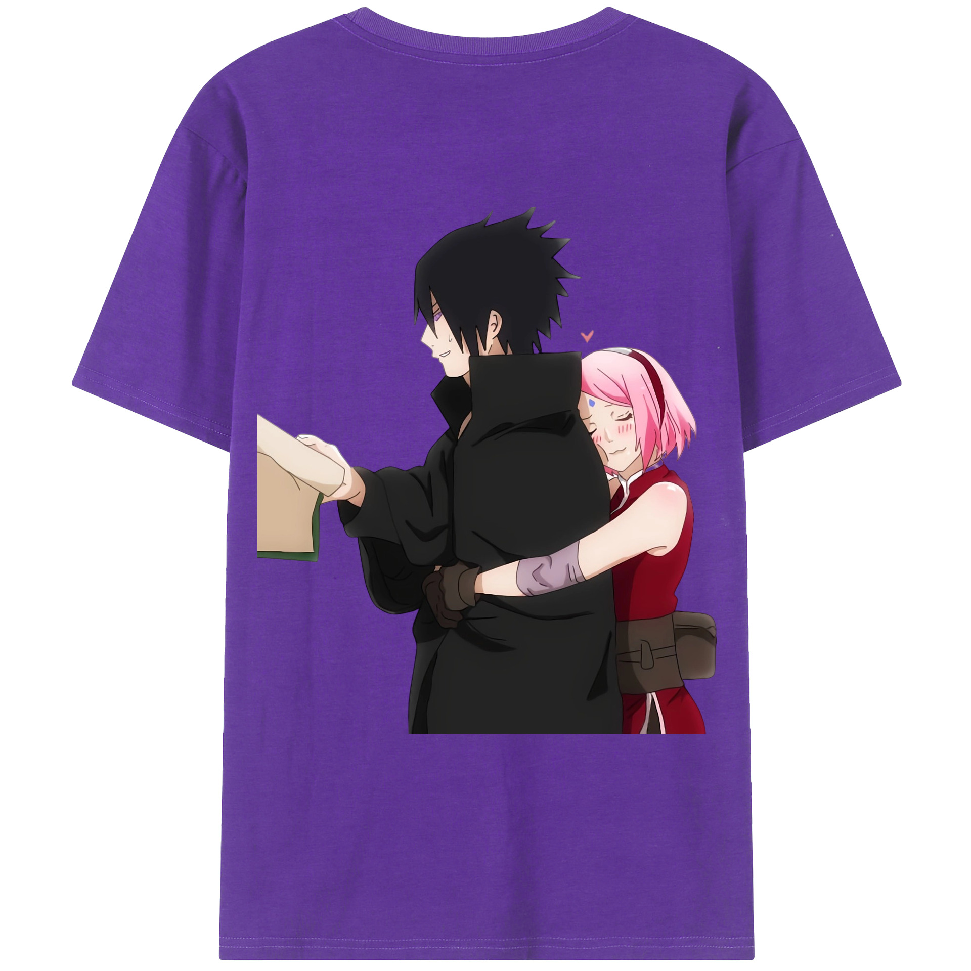 （画像用） NARUTO -ナルト- うちは サスケ Uchiha Sasuke 綿100％ メンズ半袖Tシャツ（バックプリント） 通気性