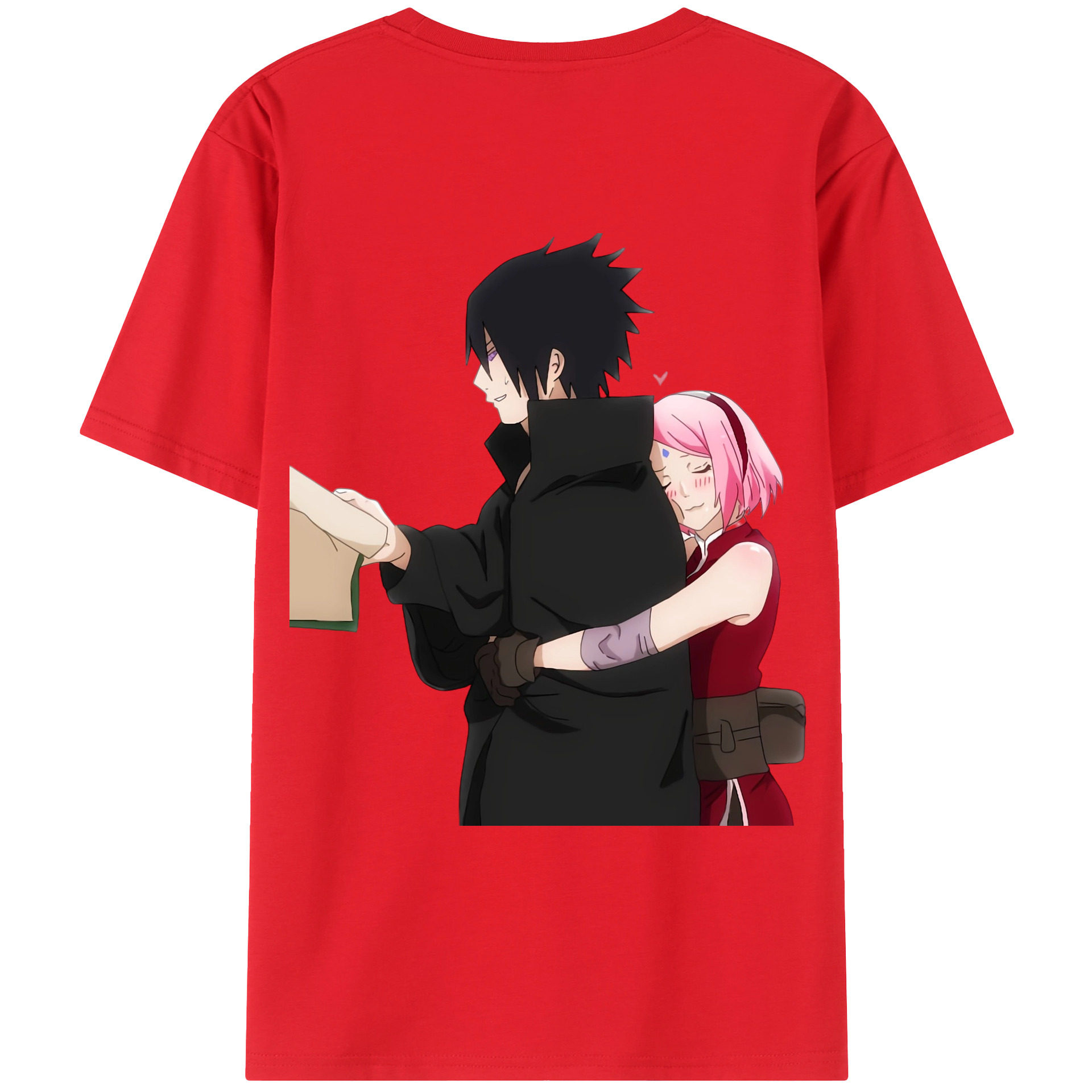 （画像用） NARUTO -ナルト- うちは サスケ Uchiha Sasuke 綿100％ メンズ半袖Tシャツ（バックプリント） 通気性