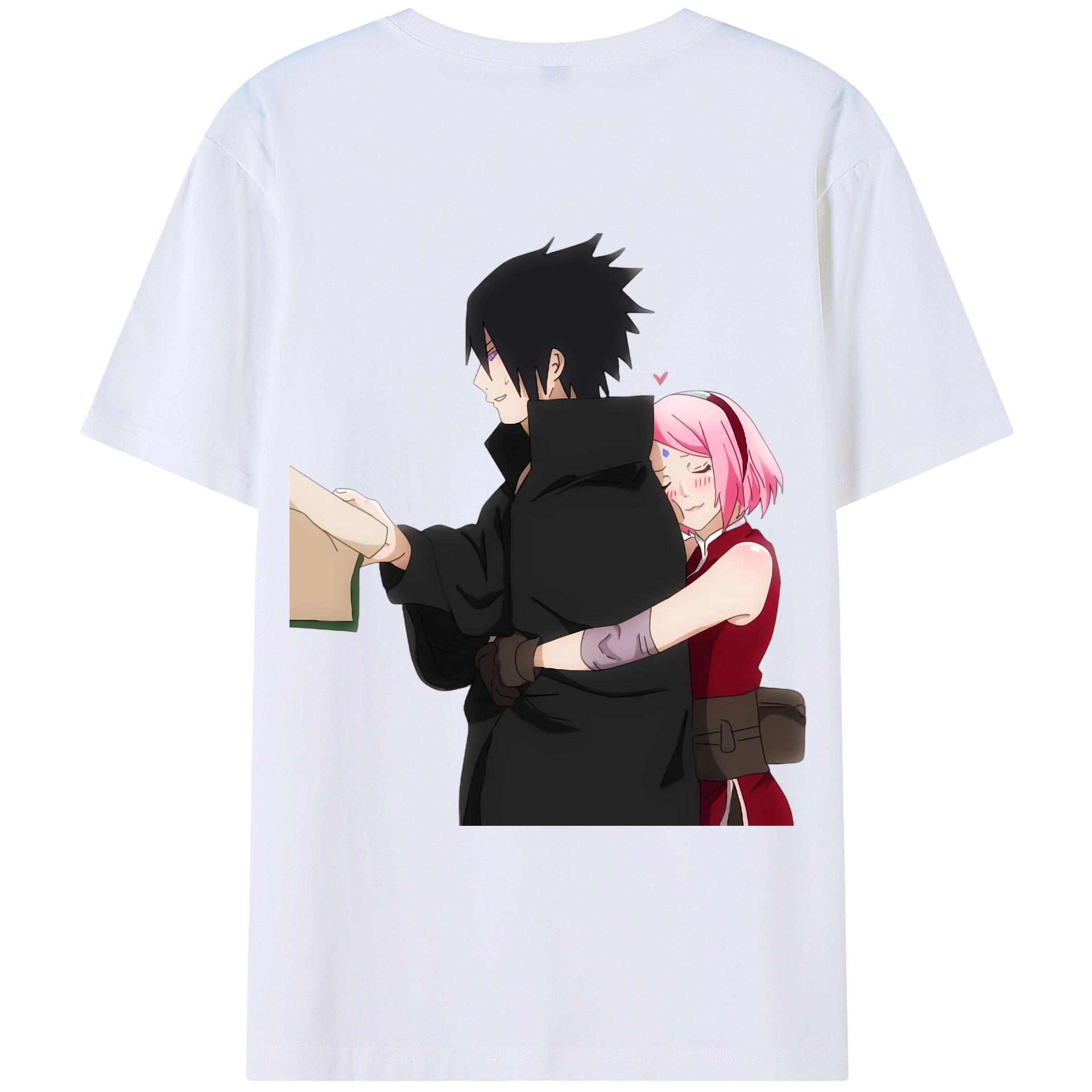 （画像用） NARUTO -ナルト- うちは サスケ Uchiha Sasuke 綿100％ メンズ半袖Tシャツ（バックプリント） 通気性