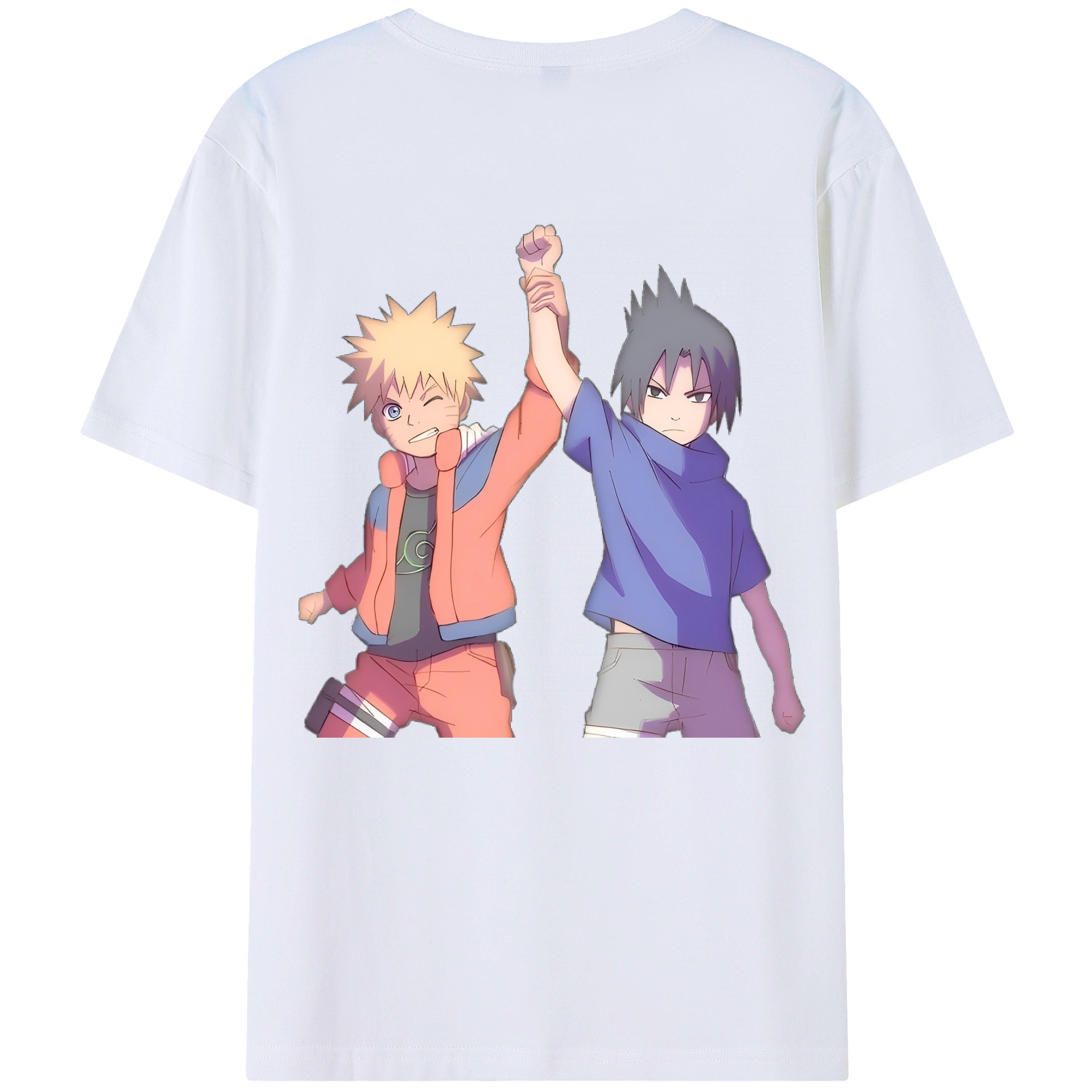 （画像用） NARUTO -ナルト- うちは サスケ Uchiha Sasuke 綿100％ メンズ半袖Tシャツ（バックプリント） 通気性