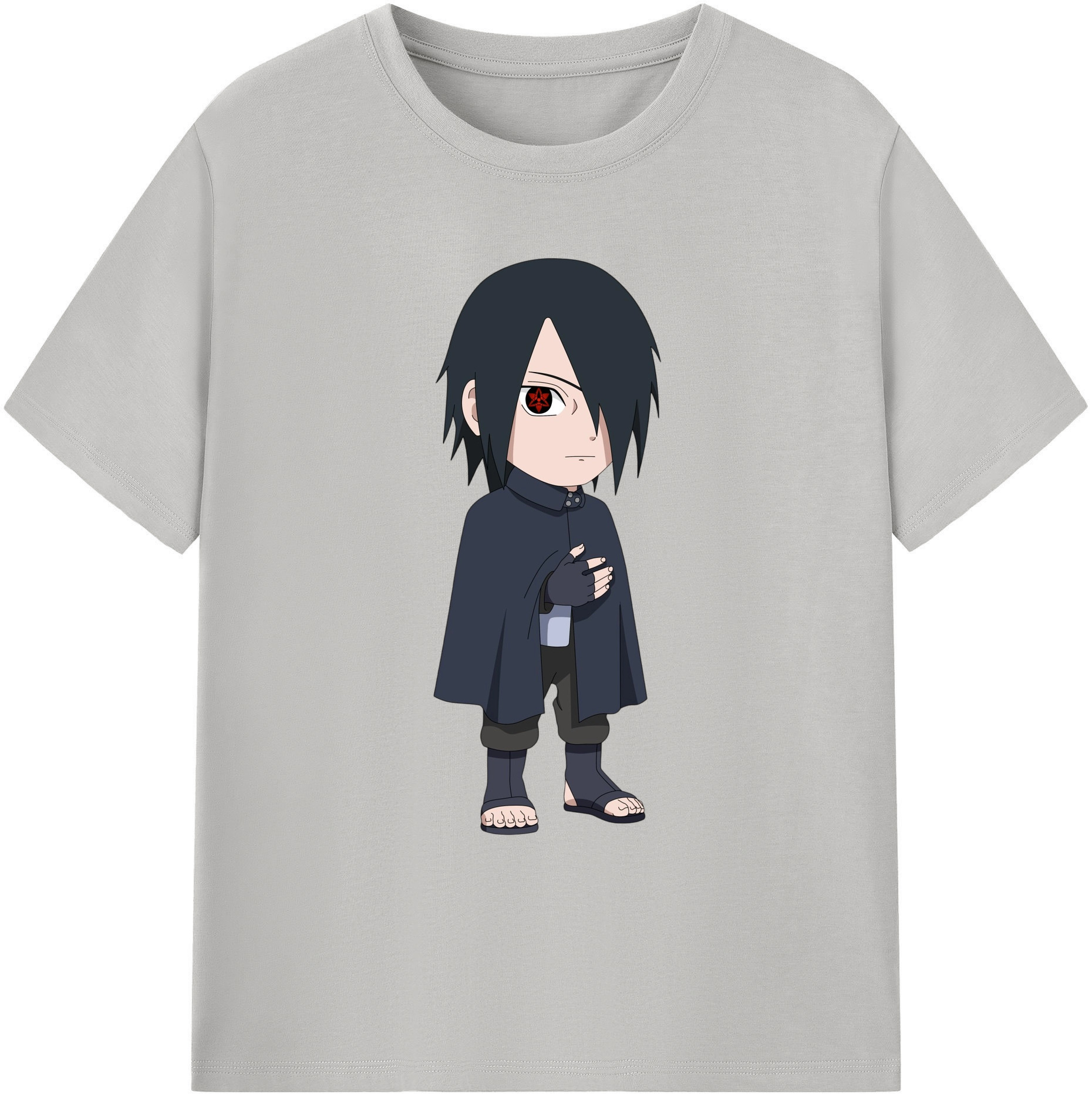 （画像用） NARUTO -ナルト- うちは サスケ Uchiha Sasuke 綿100％ メンズ半袖Tシャツ｜肌触りやわらか＆通気性