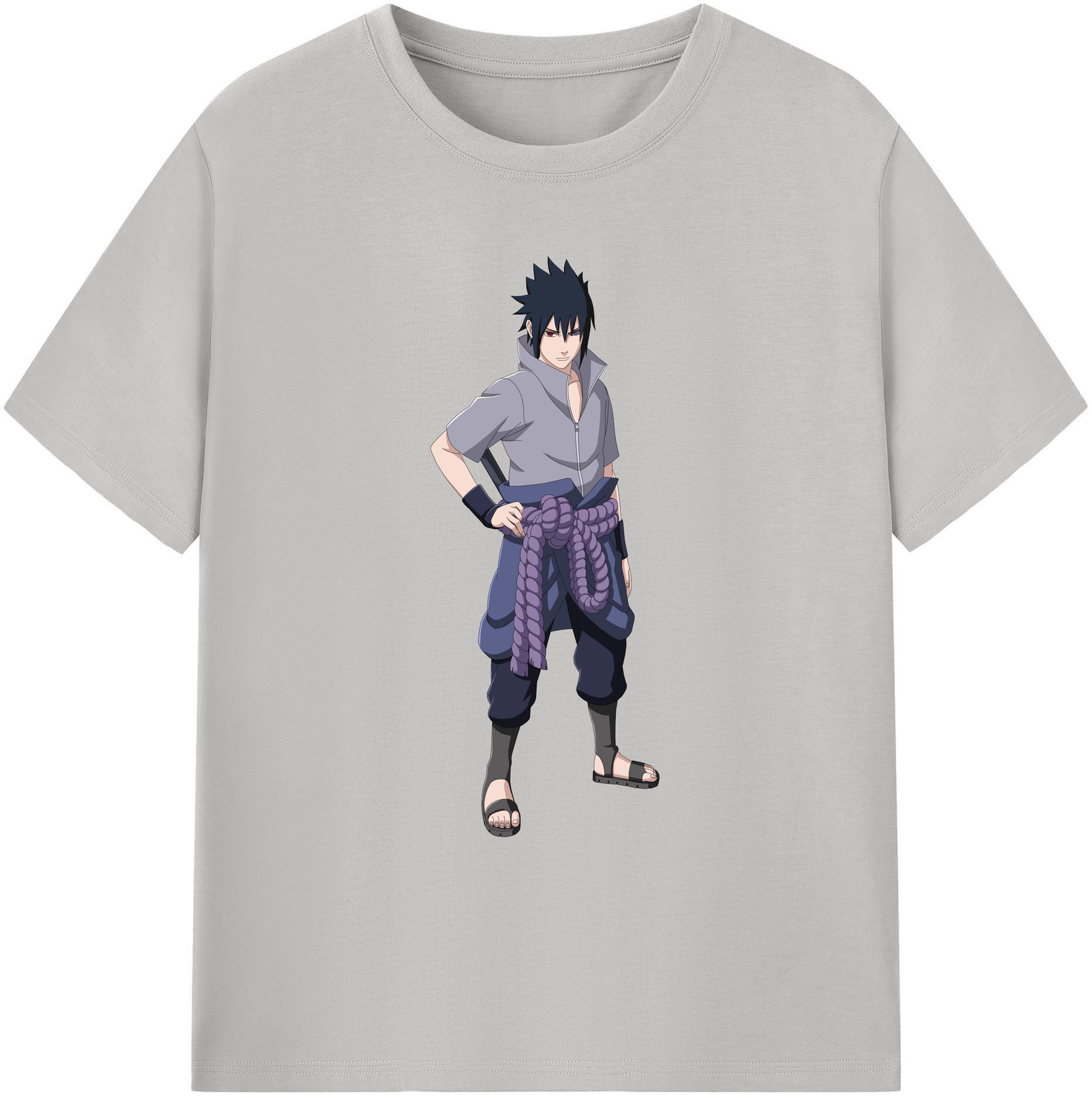 （画像用） NARUTO -ナルト- うちは サスケ Uchiha Sasuke 綿100％ メンズ半袖Tシャツ｜肌触りやわらか＆通気性
