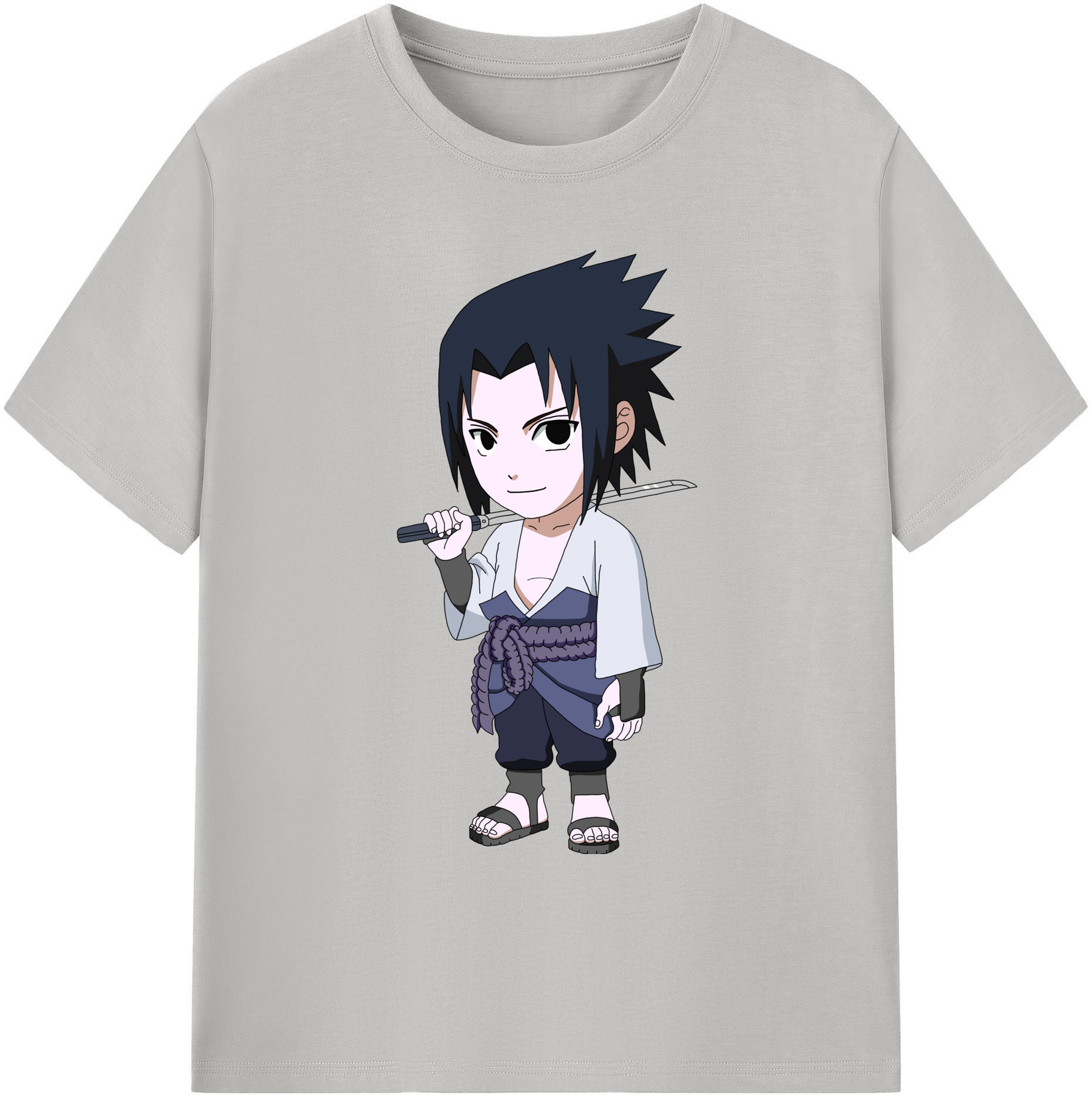 （画像用） NARUTO -ナルト- うちは サスケ Uchiha Sasuke 綿100％ メンズ半袖Tシャツ｜肌触りやわらか＆通気性