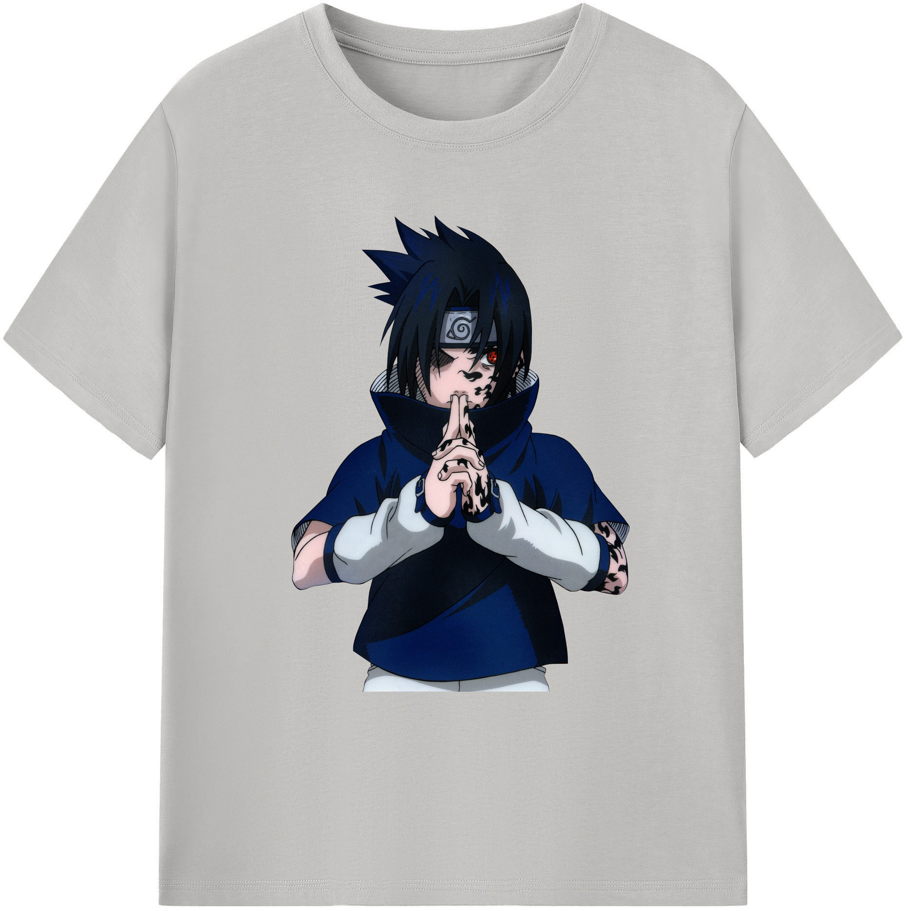 （画像用） NARUTO -ナルト- うちは サスケ Uchiha Sasuke 綿100％ メンズ半袖Tシャツ｜肌触りやわらか＆通気性