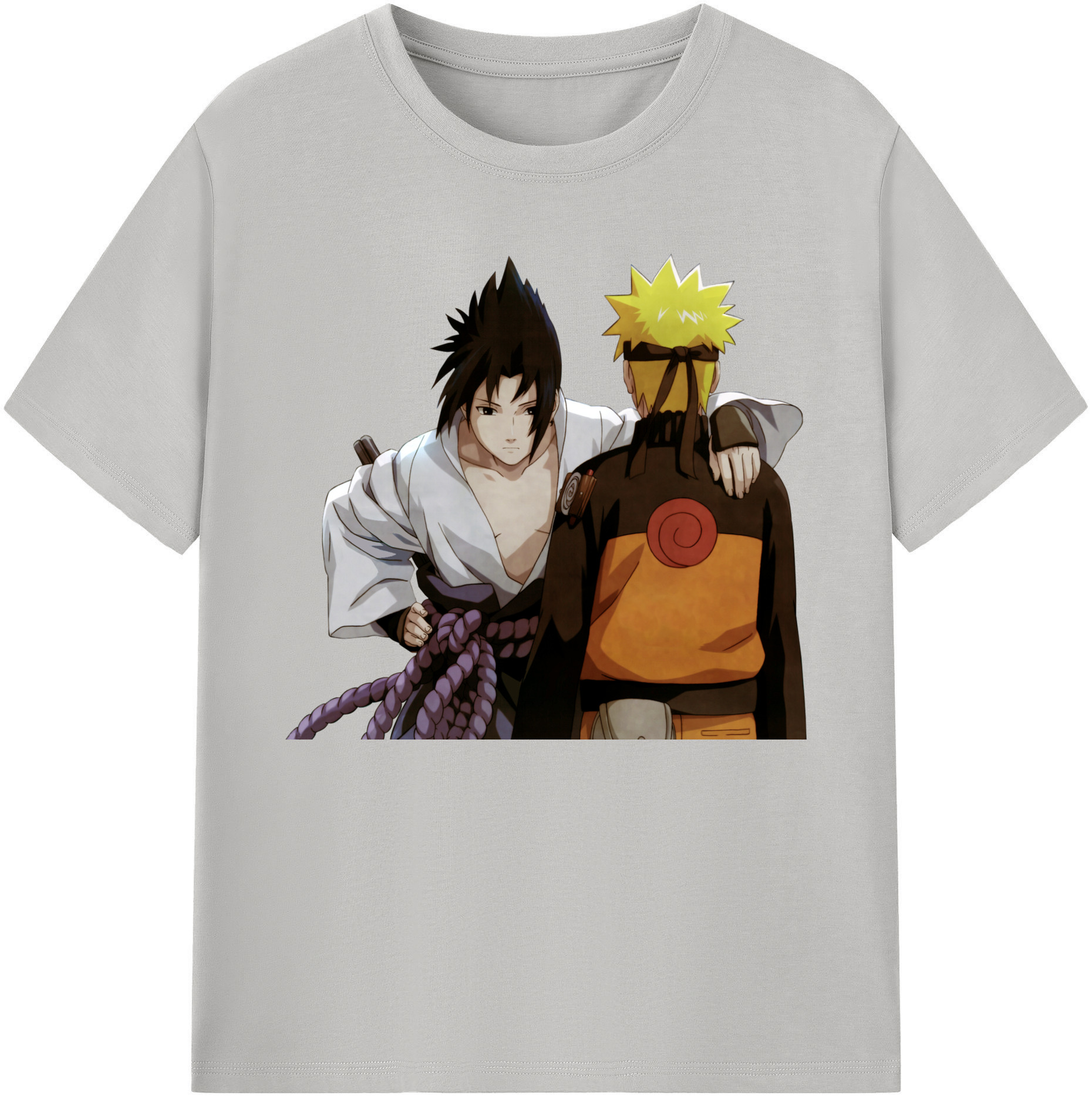 （画像用） NARUTO -ナルト- うちは サスケ Uchiha Sasuke 綿100％ メンズ半袖Tシャツ｜肌触りやわらか＆通気性