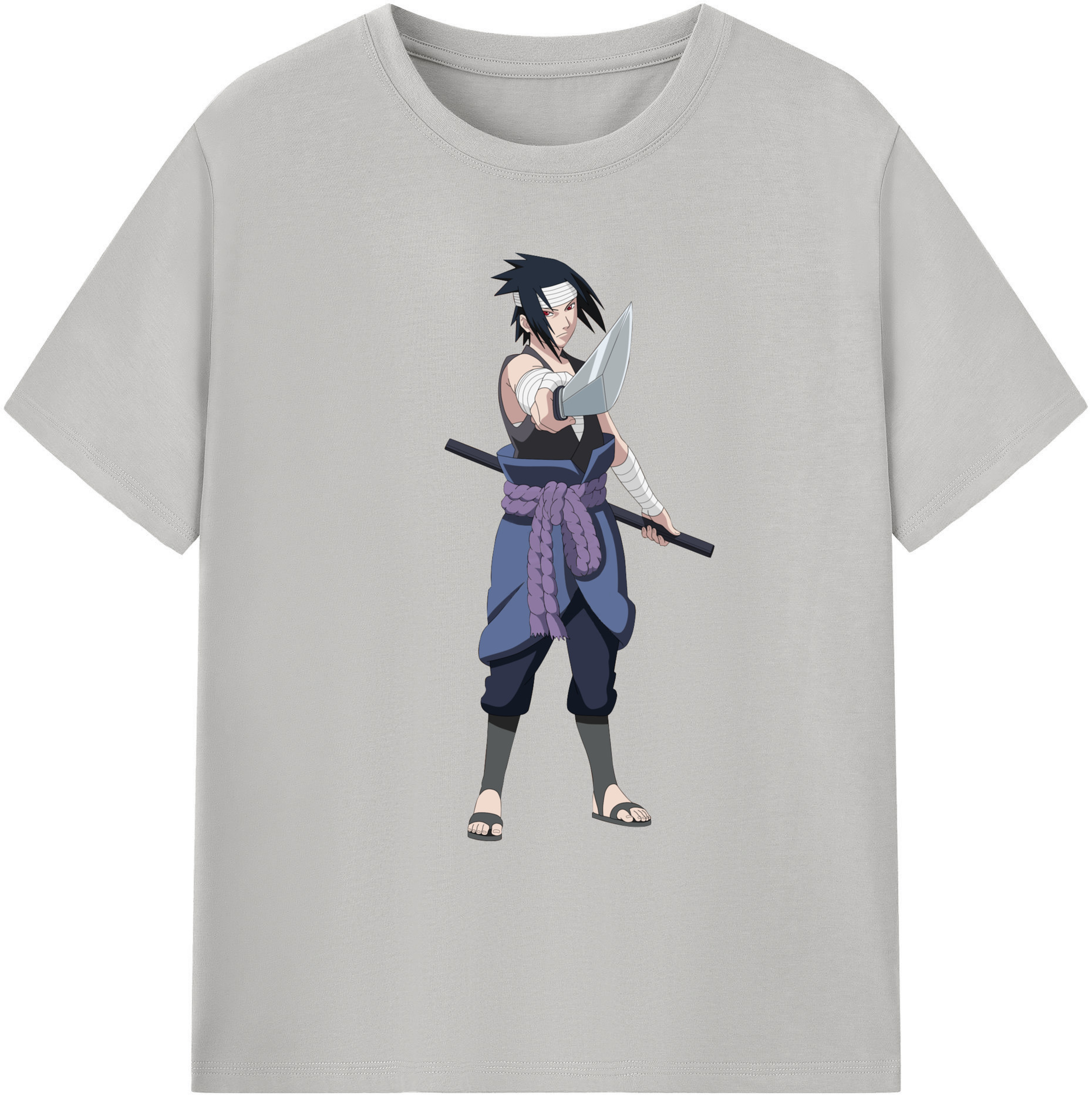 （画像用） NARUTO -ナルト- うちは サスケ Uchiha Sasuke 綿100％ メンズ半袖Tシャツ｜肌触りやわらか＆通気性