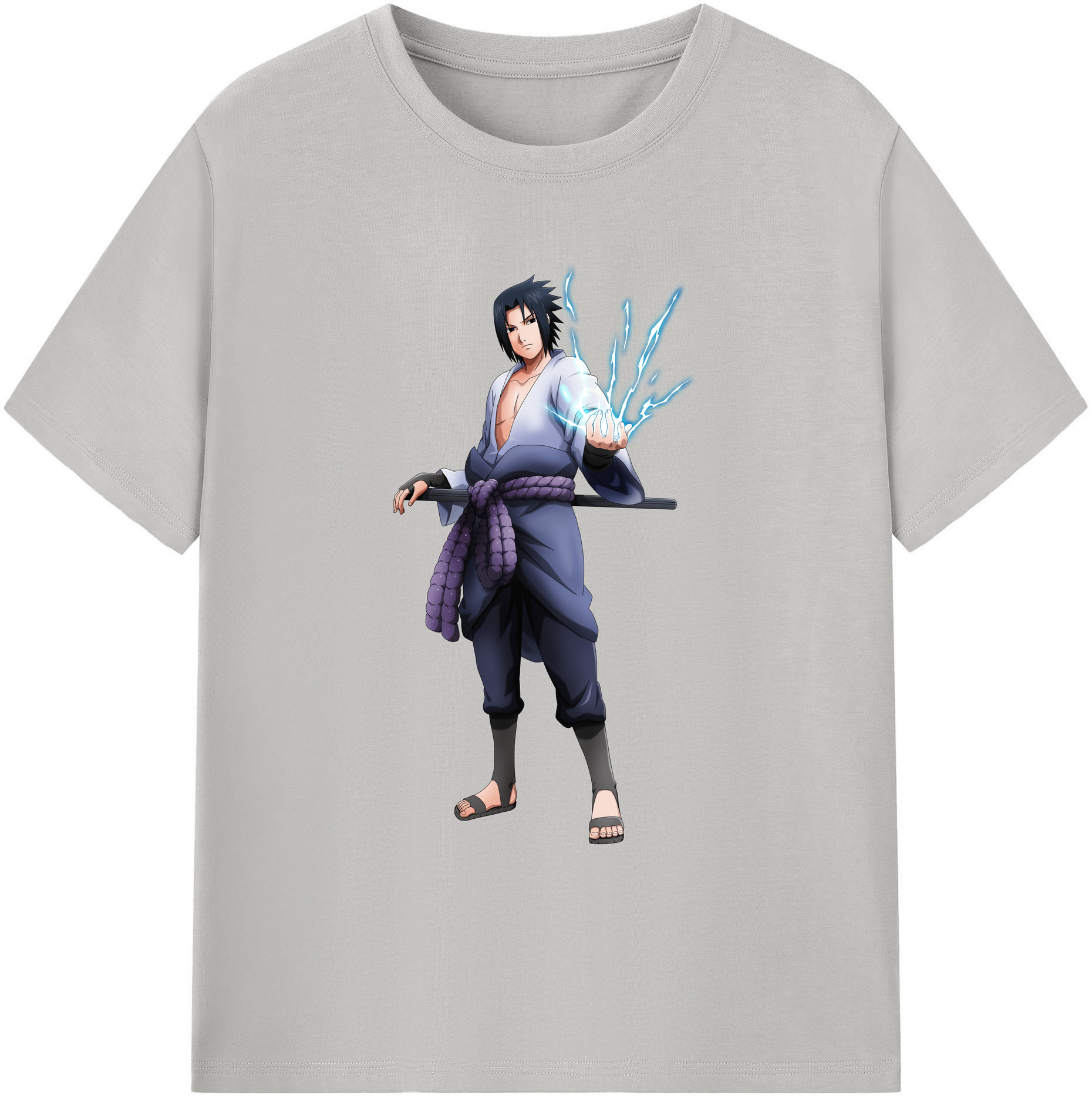 （画像用） NARUTO -ナルト- うちは サスケ Uchiha Sasuke 綿100％ メンズ半袖Tシャツ｜肌触りやわらか＆通気性