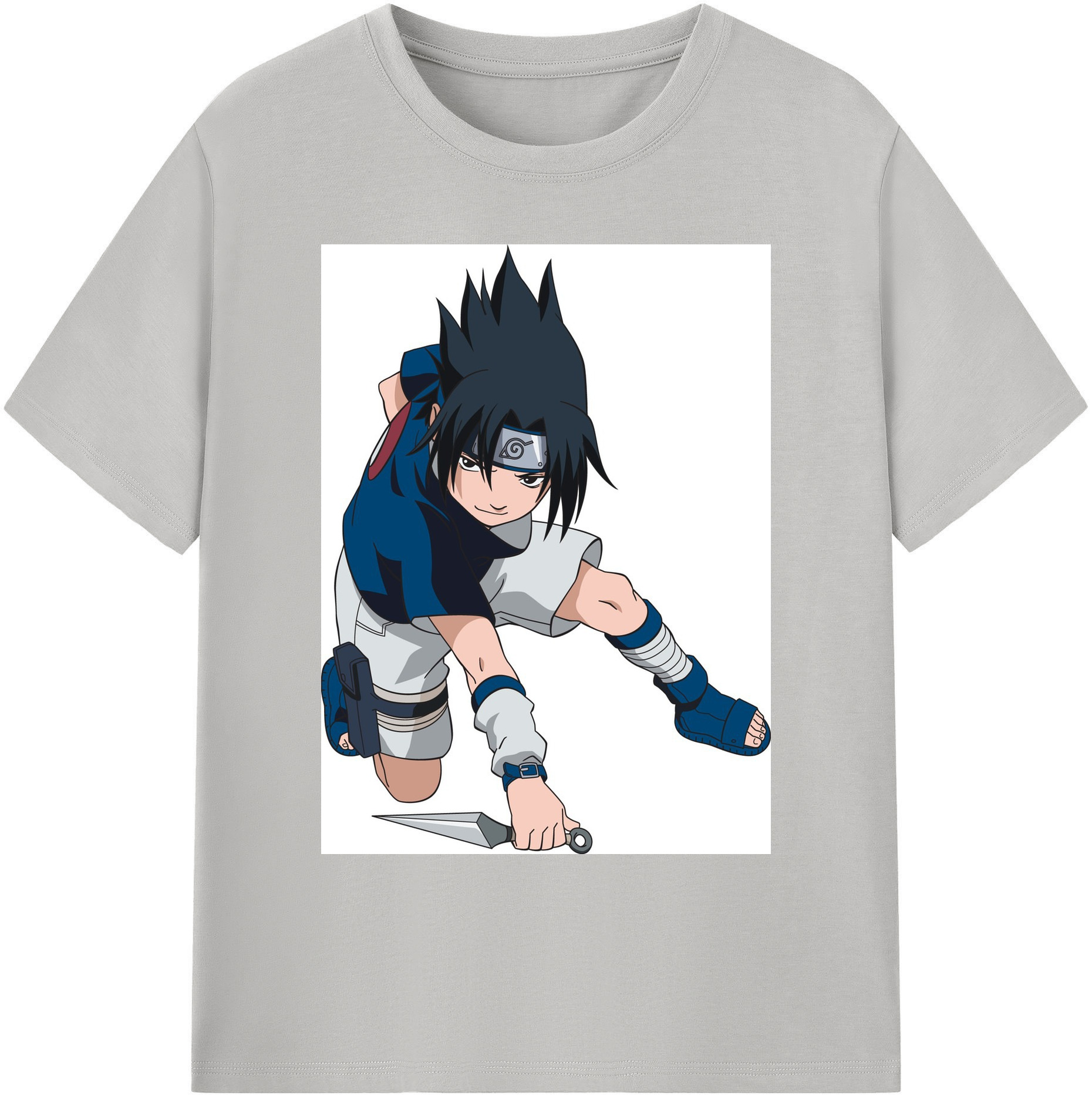 NARUTO -ナルト- うちは サスケ Uchiha Sasuke 綿100％ メンズ半袖Tシャツ｜肌触りやわらか＆通気性