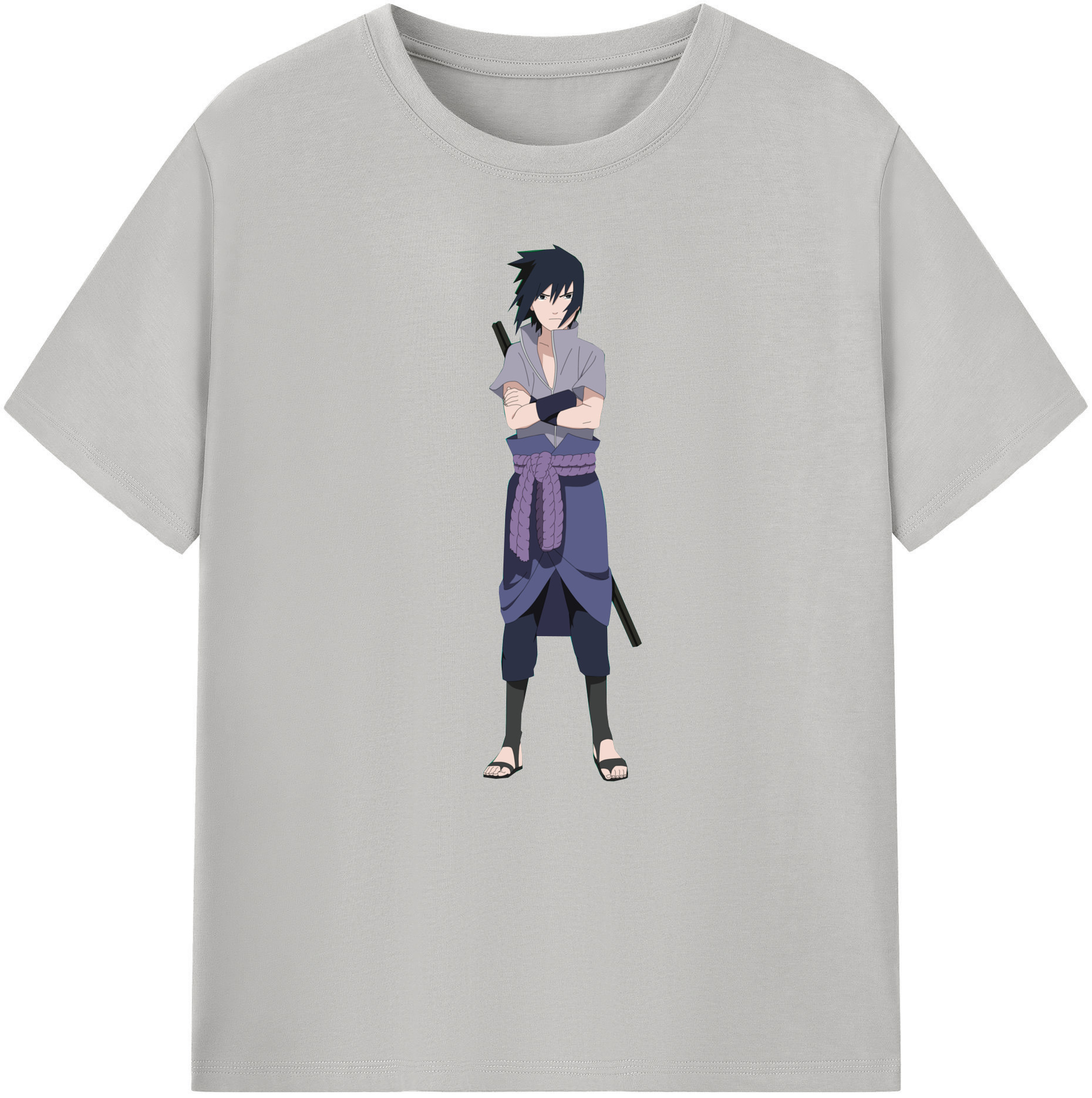 （画像用） NARUTO -ナルト- うちは サスケ Uchiha Sasuke 綿100％ メンズ半袖Tシャツ｜肌触りやわらか＆通気性