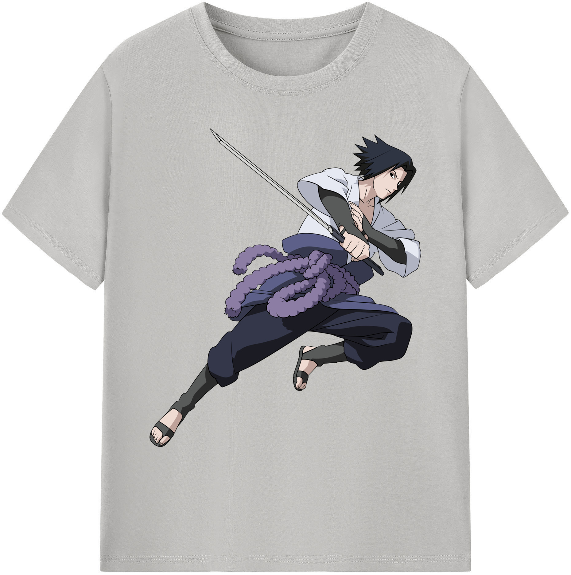 （画像用） NARUTO -ナルト- うちは サスケ Uchiha Sasuke 綿100％ メンズ半袖Tシャツ｜肌触りやわらか＆通気性