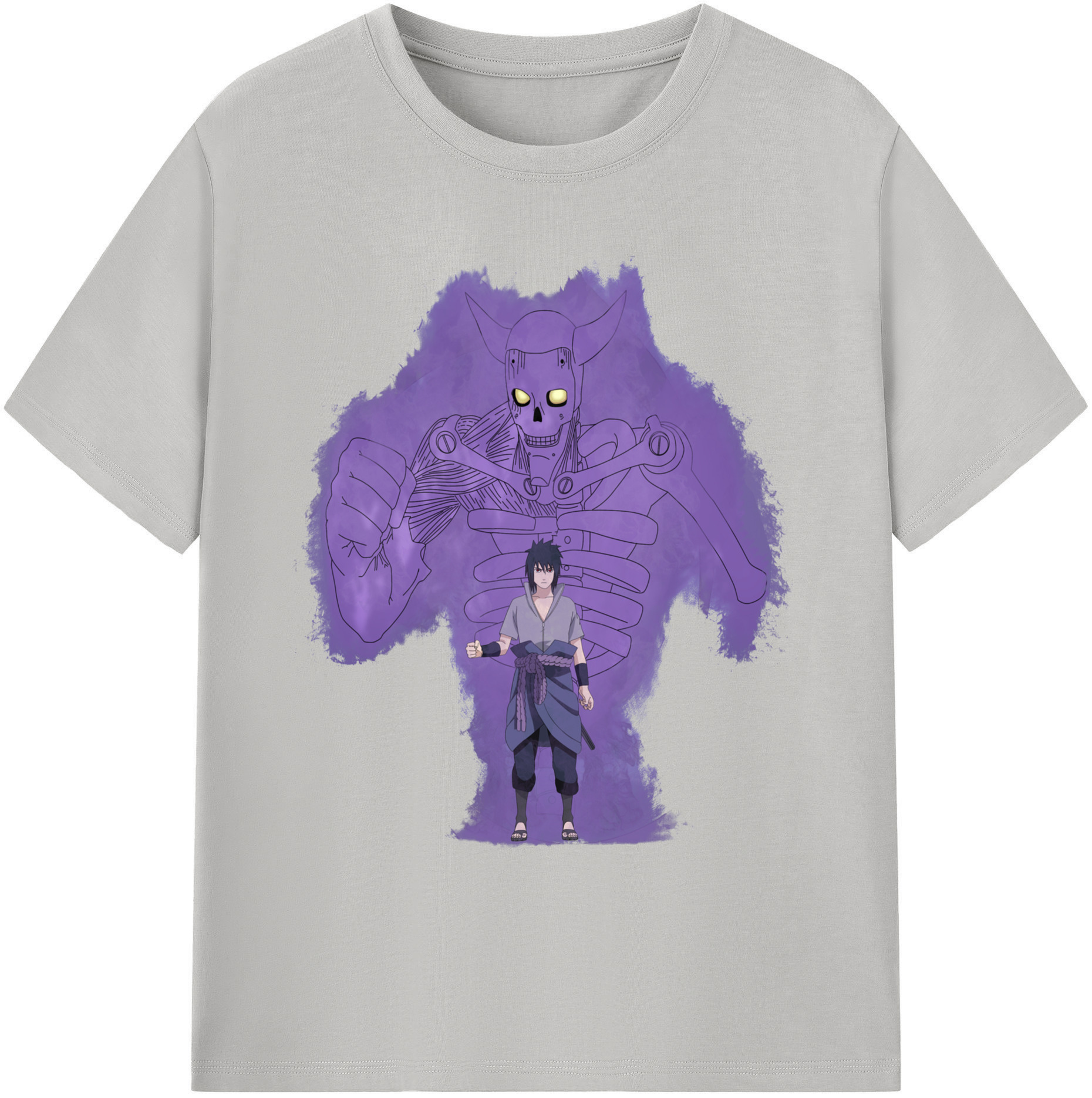 （画像用） NARUTO -ナルト- うちは サスケ Uchiha Sasuke 綿100％ メンズ半袖Tシャツ｜肌触りやわらか＆通気性