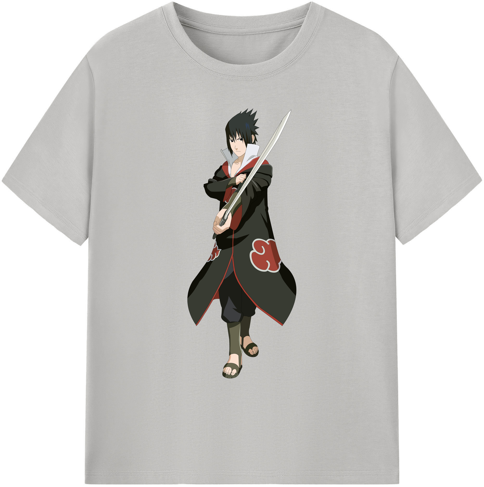 （画像用） NARUTO -ナルト- うちは サスケ Uchiha Sasuke 綿100％ メンズ半袖Tシャツ｜肌触りやわらか＆通気性