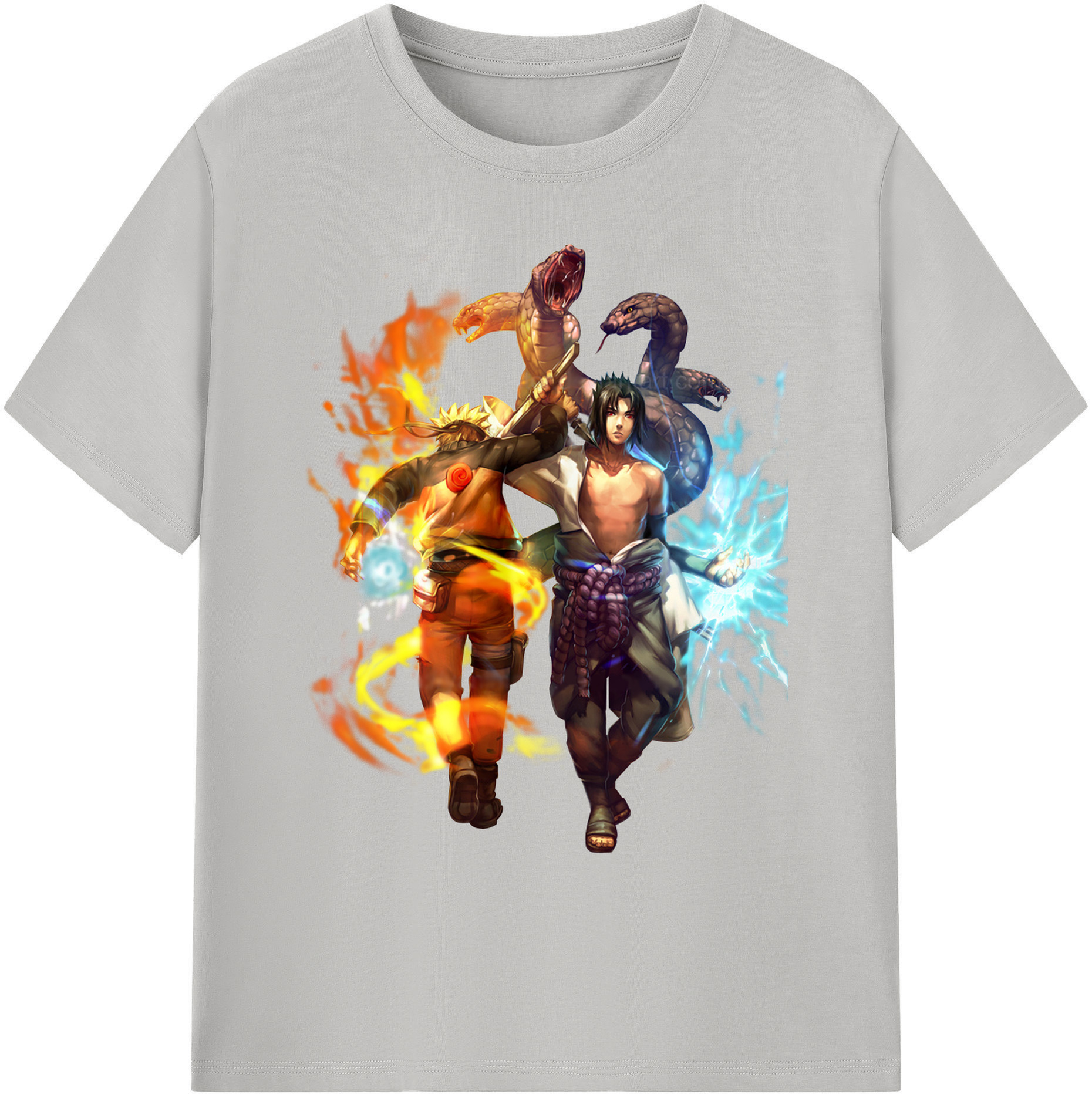 （画像用） NARUTO -ナルト- うちは サスケ Uchiha Sasuke 綿100％ メンズ半袖Tシャツ｜肌触りやわらか＆通気性