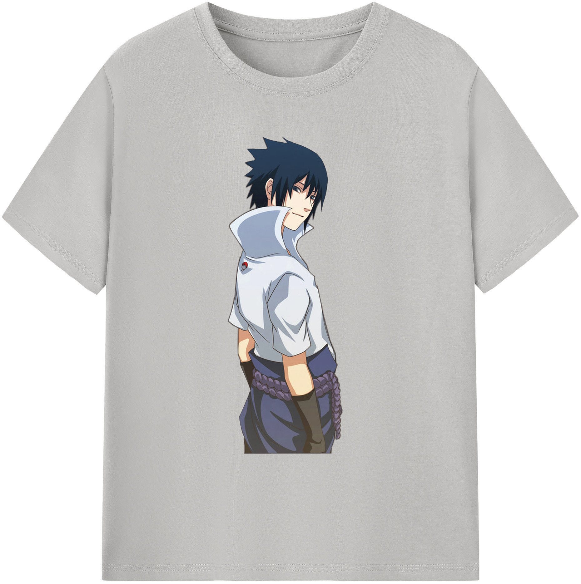 （画像用） NARUTO -ナルト- うちは サスケ Uchiha Sasuke 綿100％ メンズ半袖Tシャツ｜肌触りやわらか＆通気性