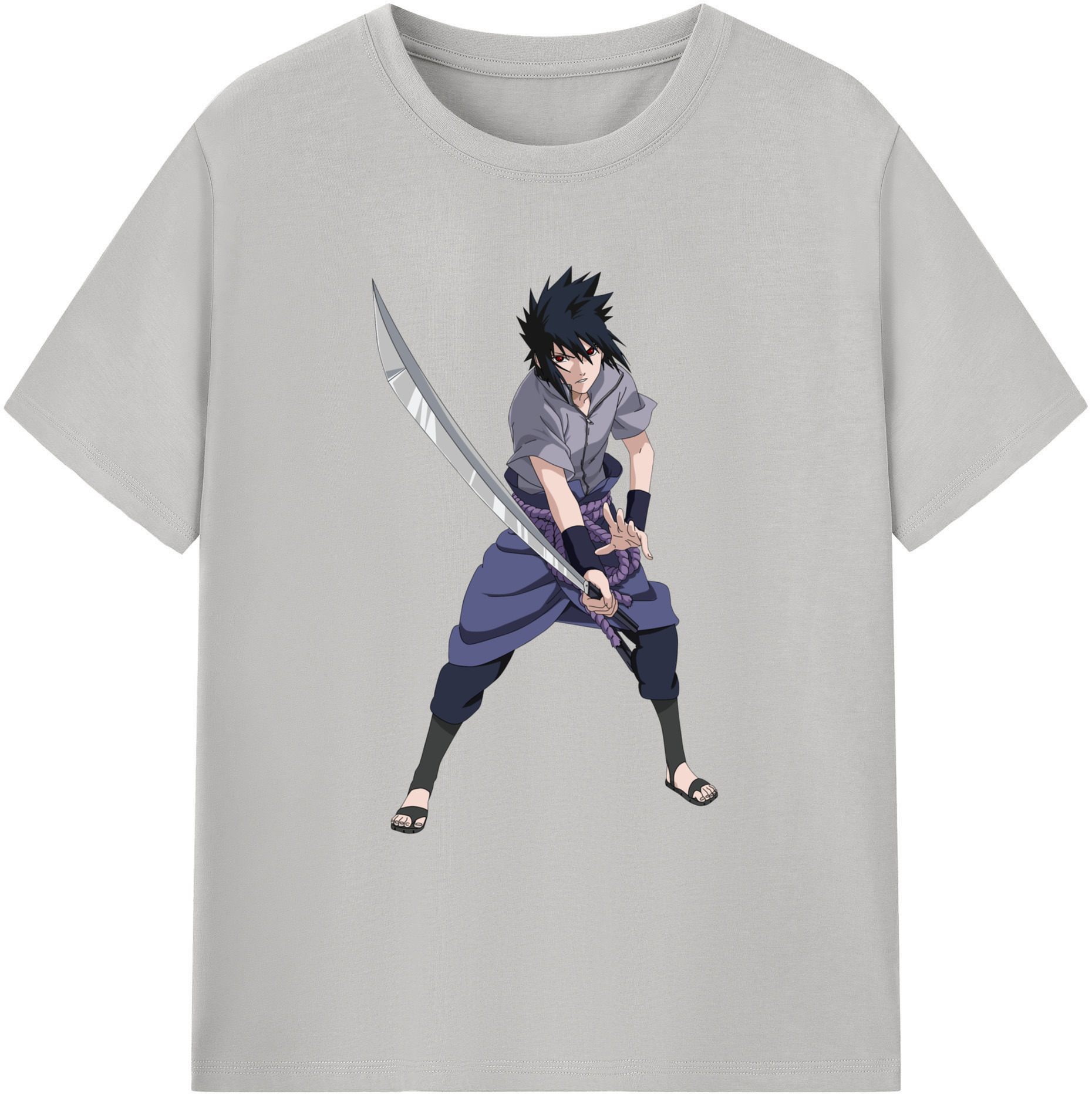 （画像用） NARUTO -ナルト- うちは サスケ Uchiha Sasuke 綿100％ メンズ半袖Tシャツ｜肌触りやわらか＆通気性
