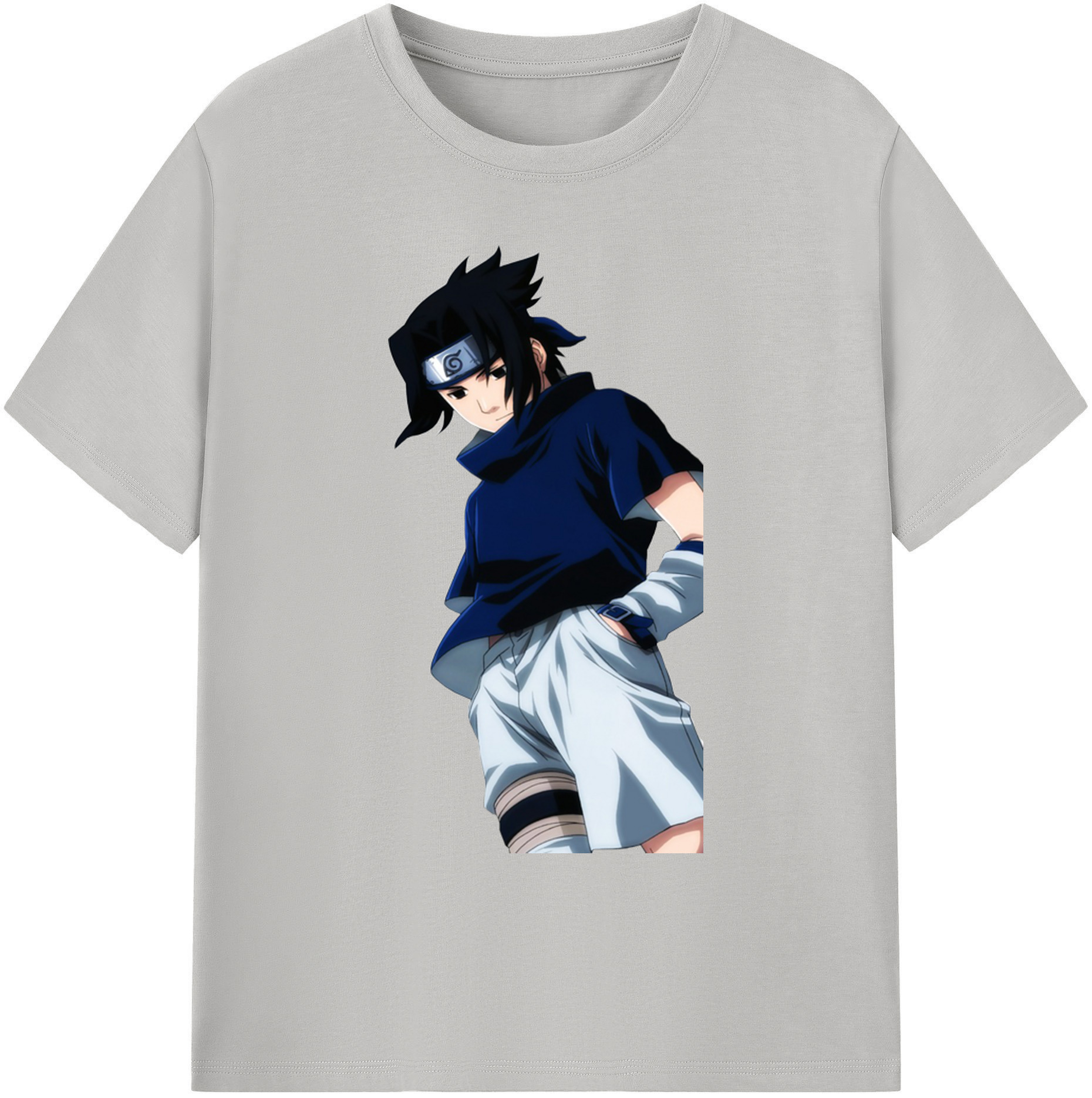 （画像用） NARUTO -ナルト- うちは サスケ Uchiha Sasuke 綿100％ メンズ半袖Tシャツ｜肌触りやわらか＆通気性