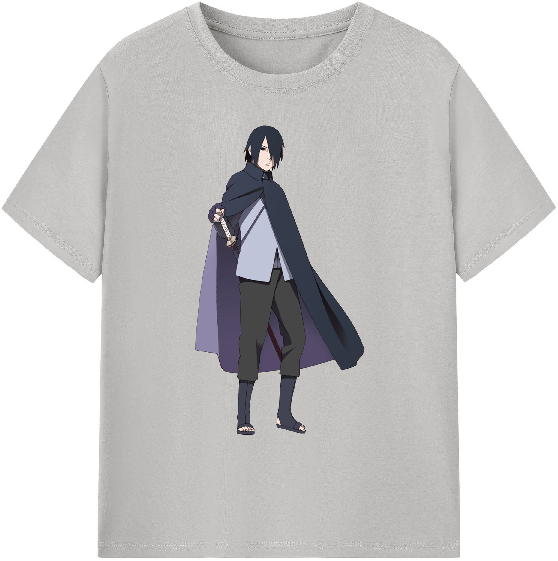 （画像用） NARUTO -ナルト- うちは サスケ Uchiha Sasuke 綿100％ メンズ半袖Tシャツ｜肌触りやわらか＆通気性