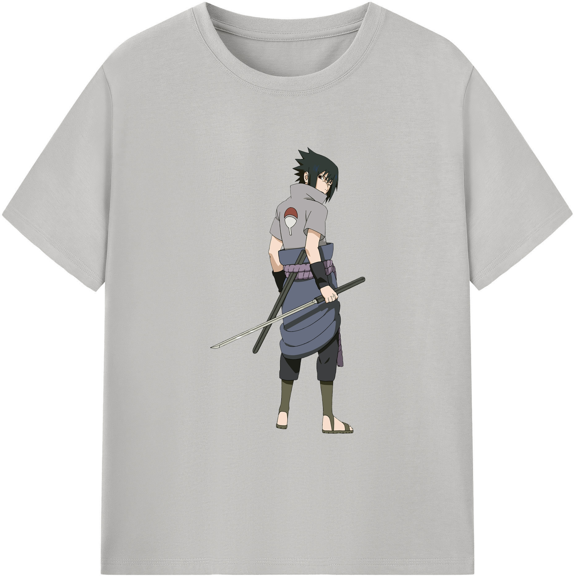 （画像用） NARUTO -ナルト- うちは サスケ Uchiha Sasuke 綿100％ メンズ半袖Tシャツ｜肌触りやわらか＆通気性