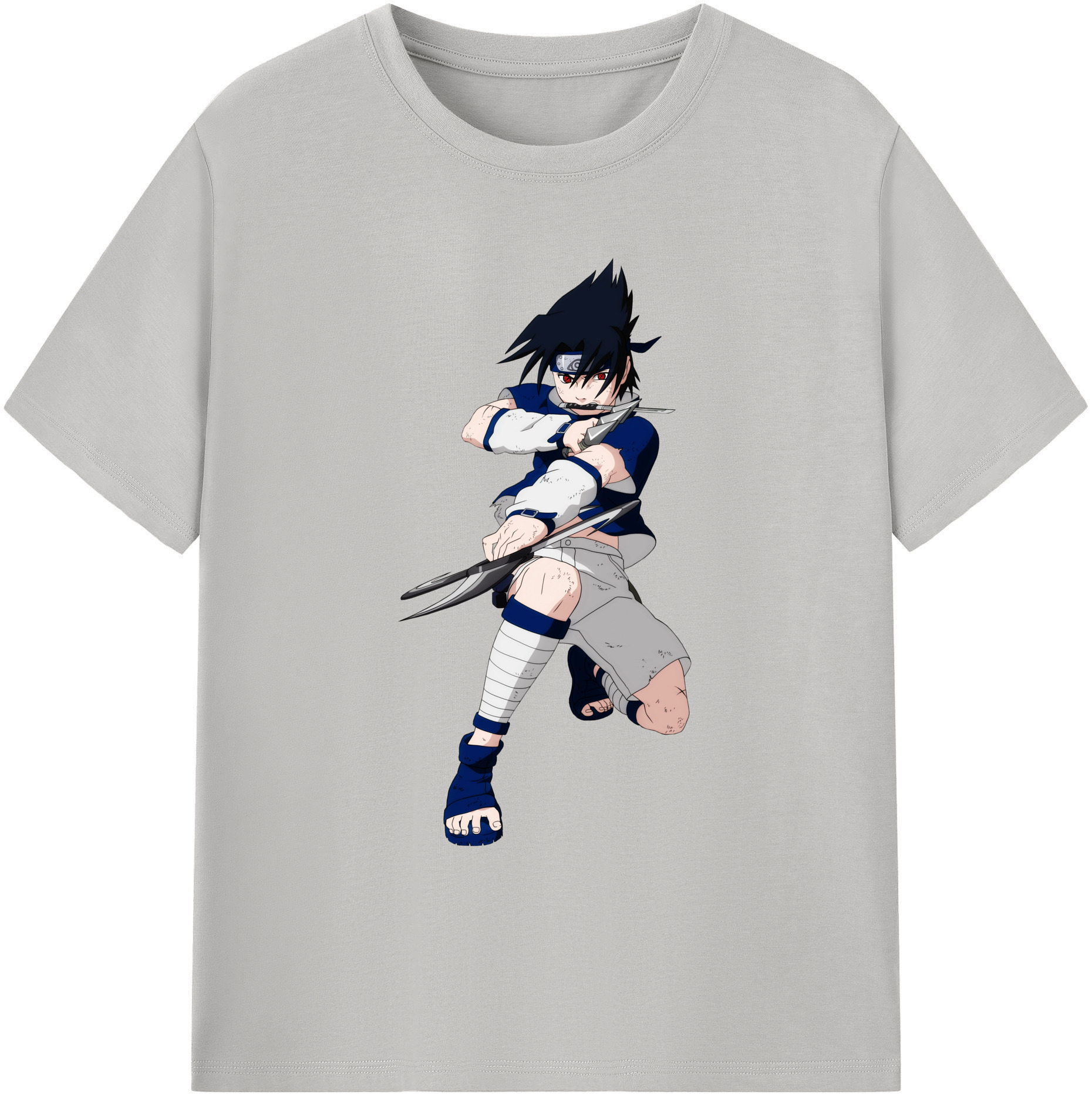 （画像用） NARUTO -ナルト- うちは サスケ Uchiha Sasuke 綿100％ メンズ半袖Tシャツ｜肌触りやわらか＆通気性